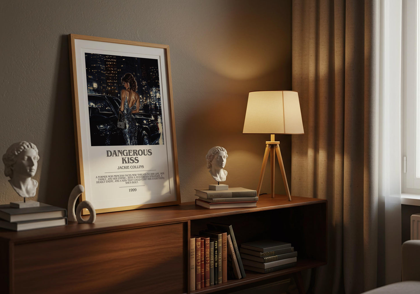 Dangerous Kiss by Jackie Collins | Descriptive Modern Book Art | Poster