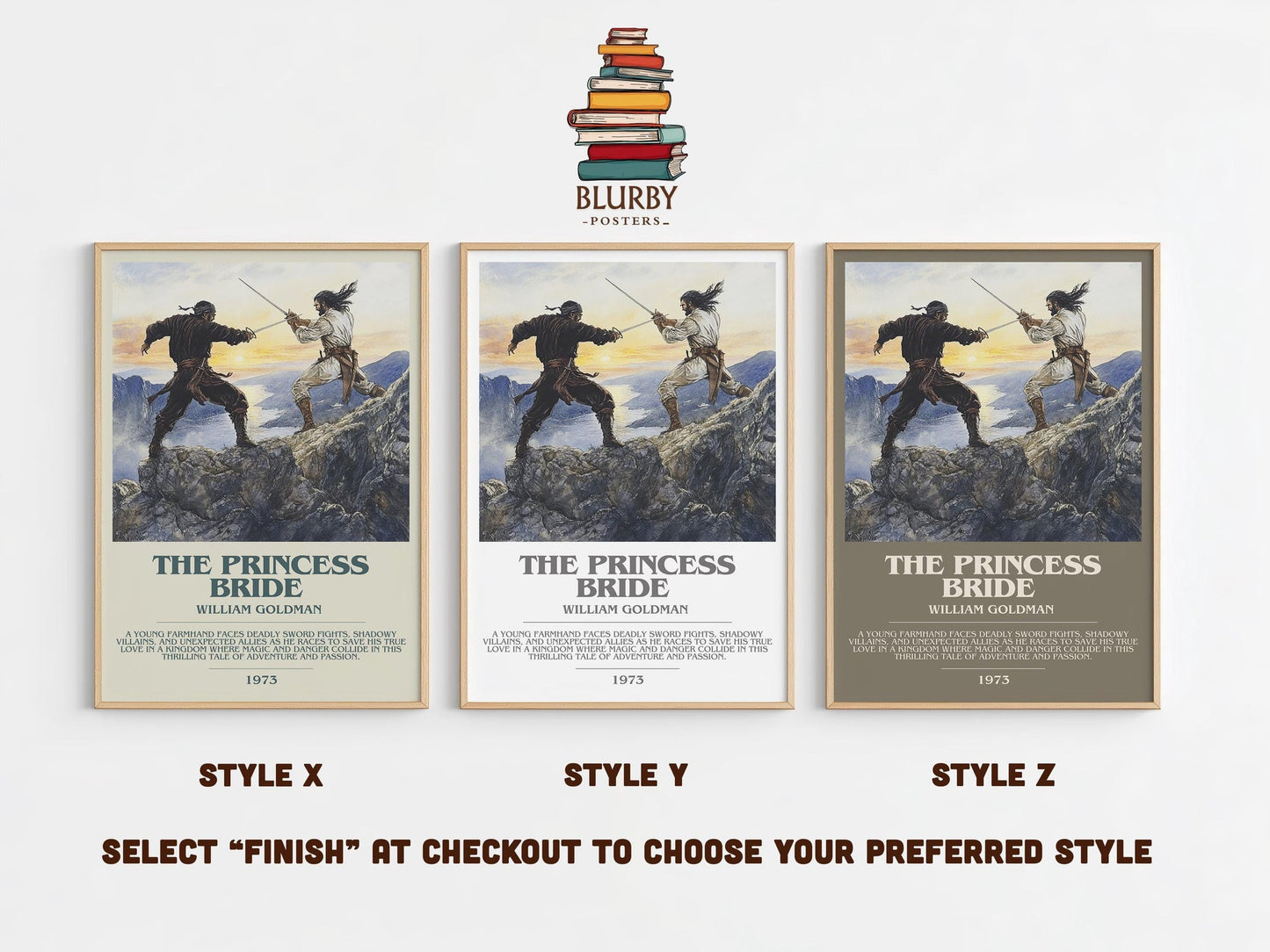 The Princess Bride bookish poster colour and style options – William Goldman book art