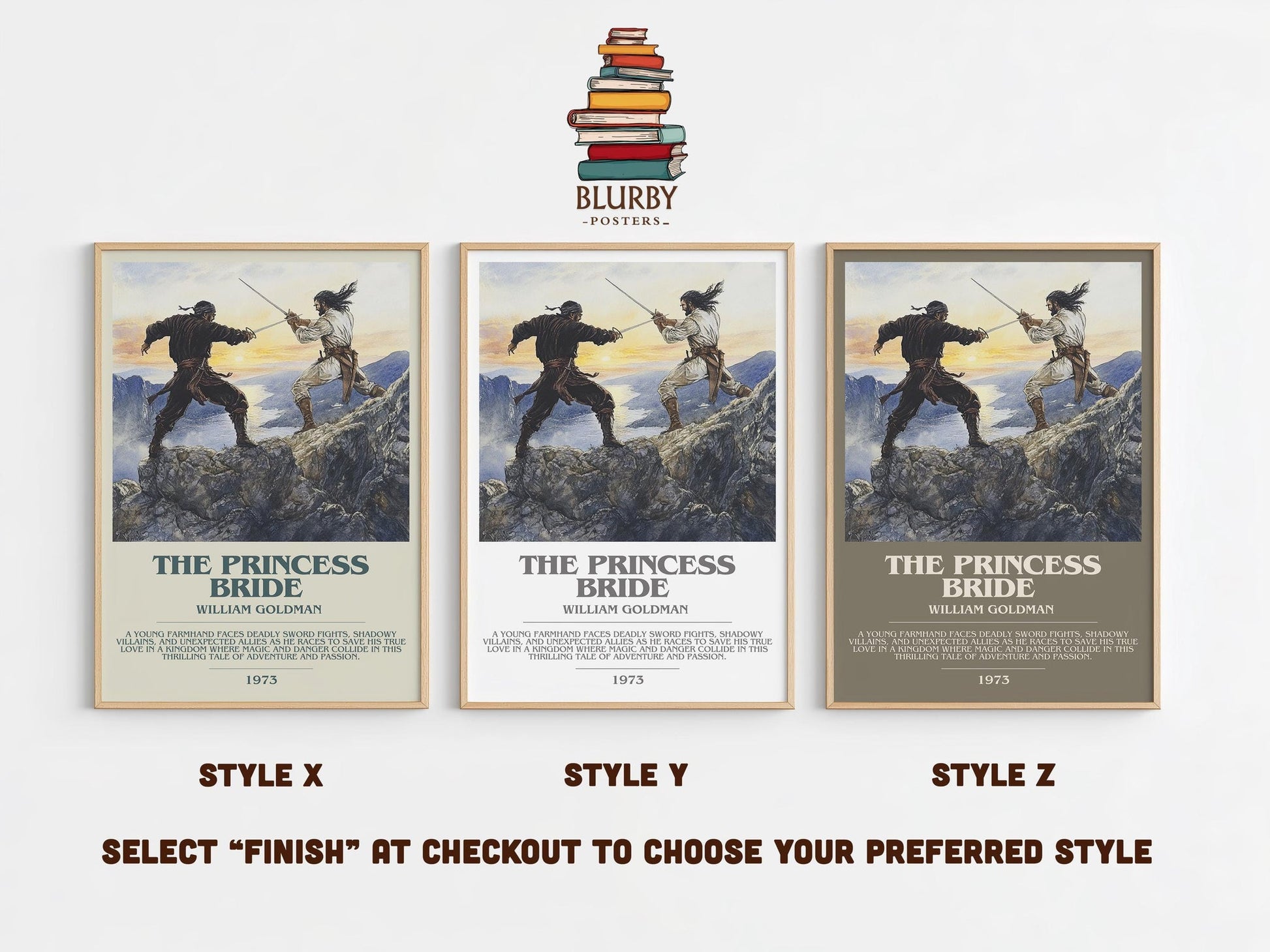 The Princess Bride bookish poster colour and style options – William Goldman book art