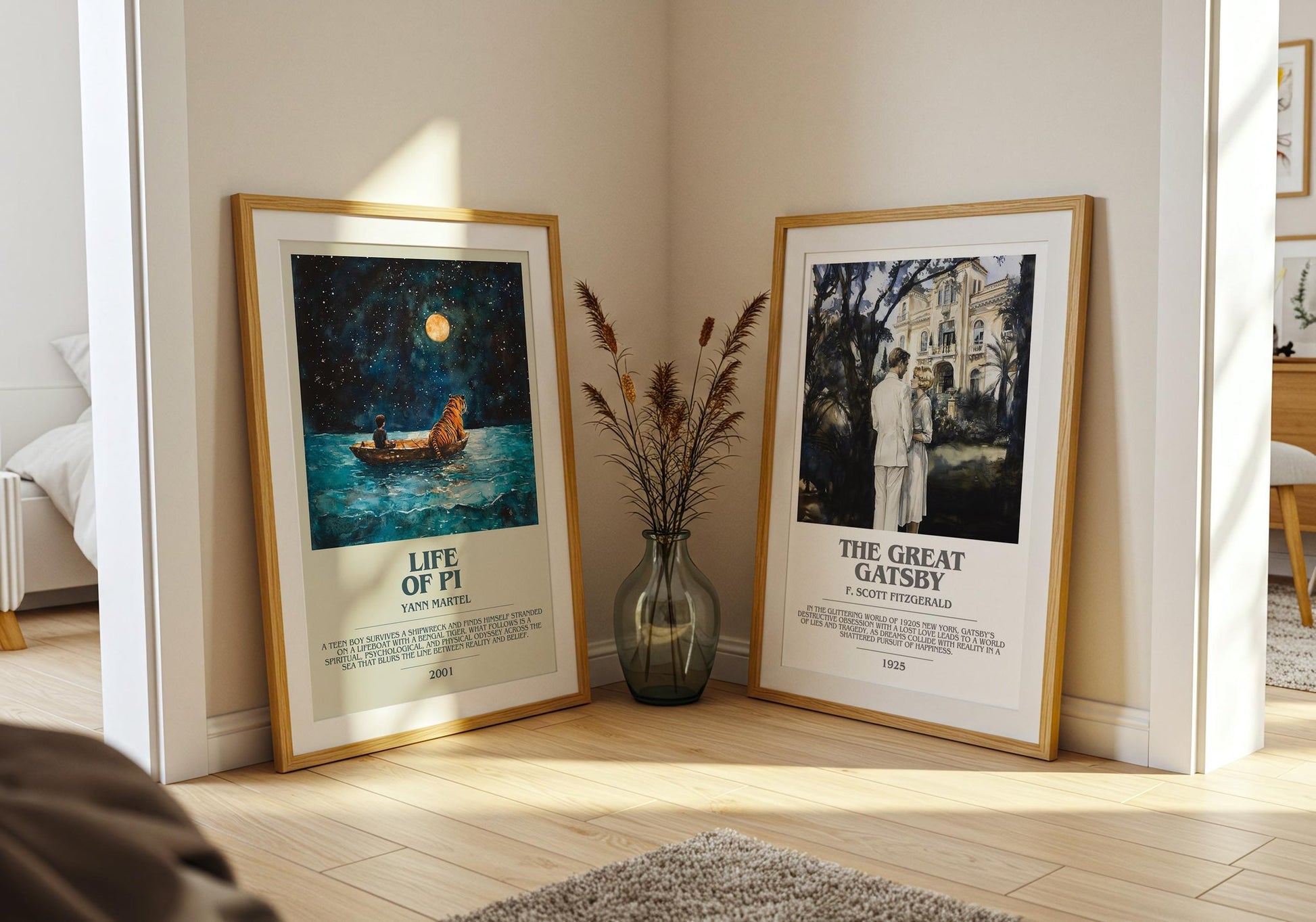 Life of Pi bookish poster paired in gallery wall – literary art prints