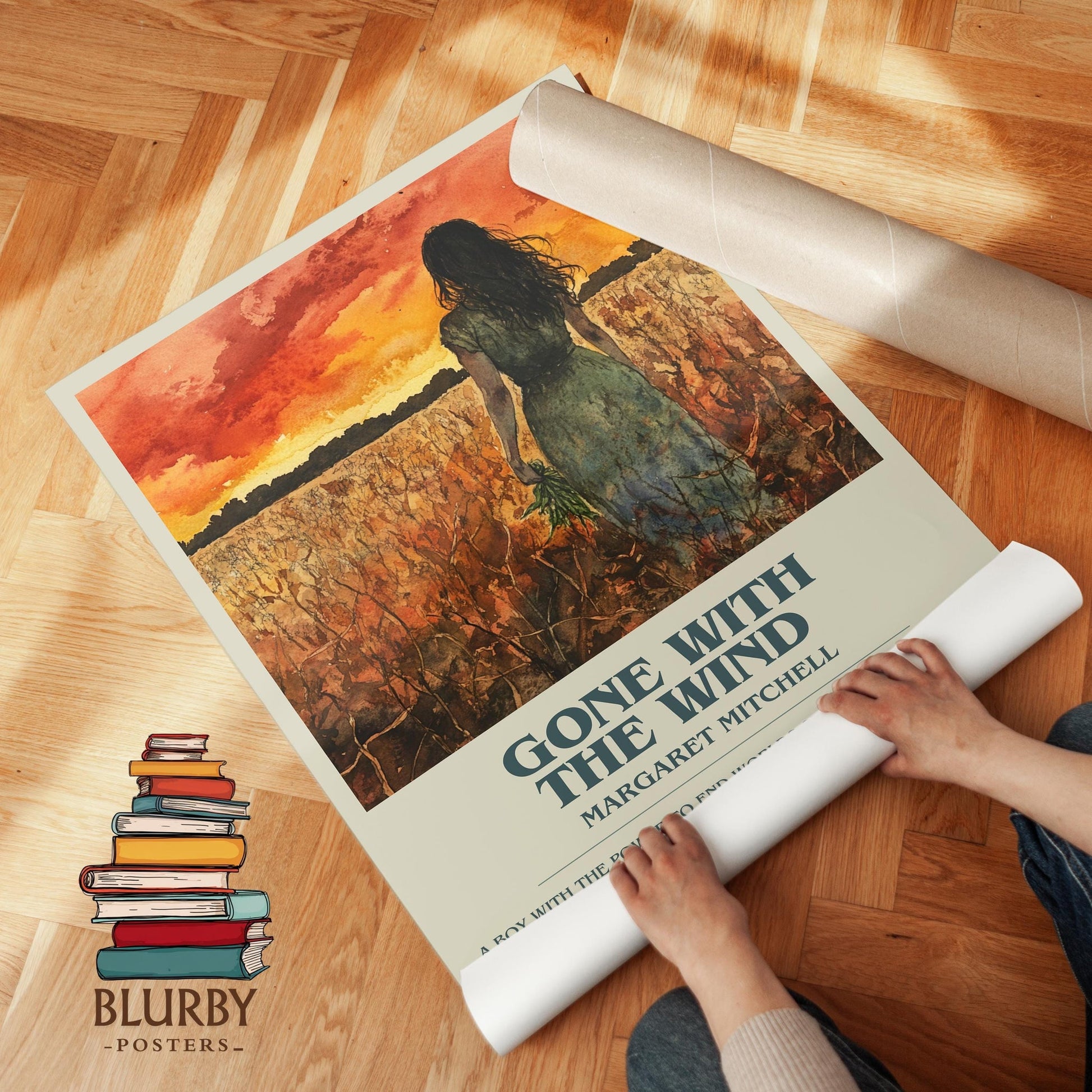 Gone with the Wind book poster packaging – museum-quality print rolled in protective tube