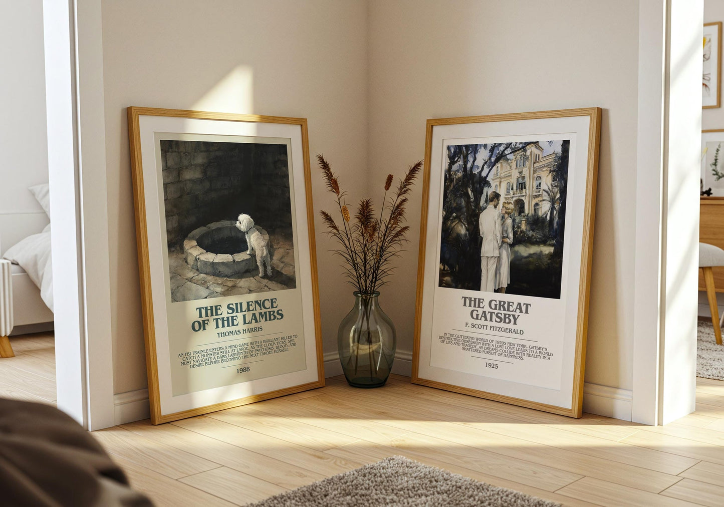 The Silence of the Lambs bookish poster paired in gallery wall – literary art prints