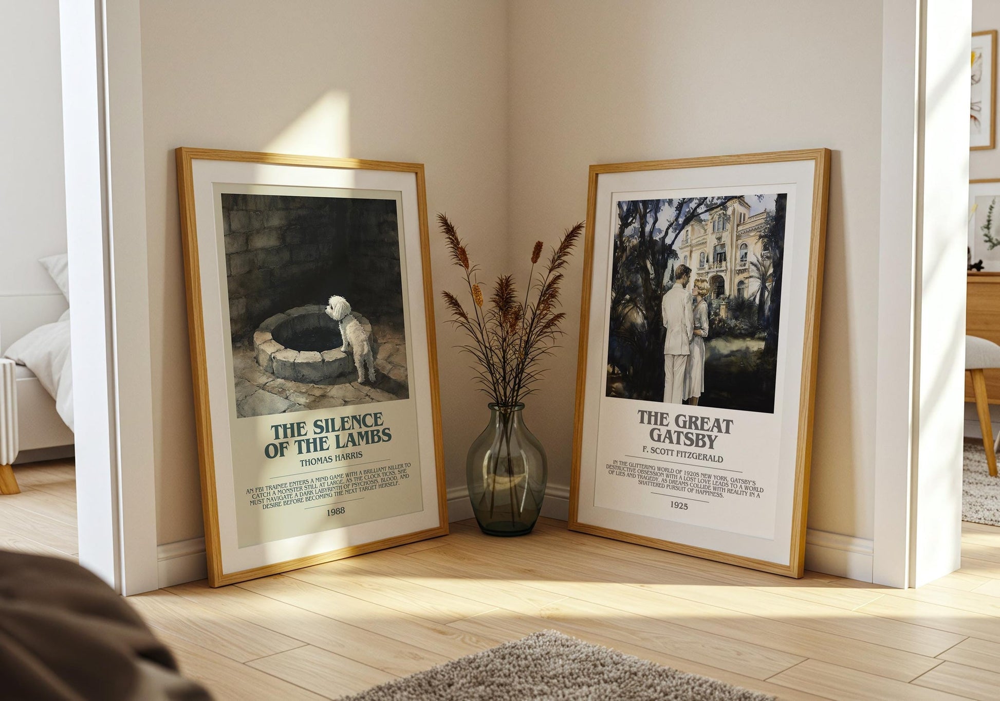 The Silence of the Lambs bookish poster paired in gallery wall – literary art prints