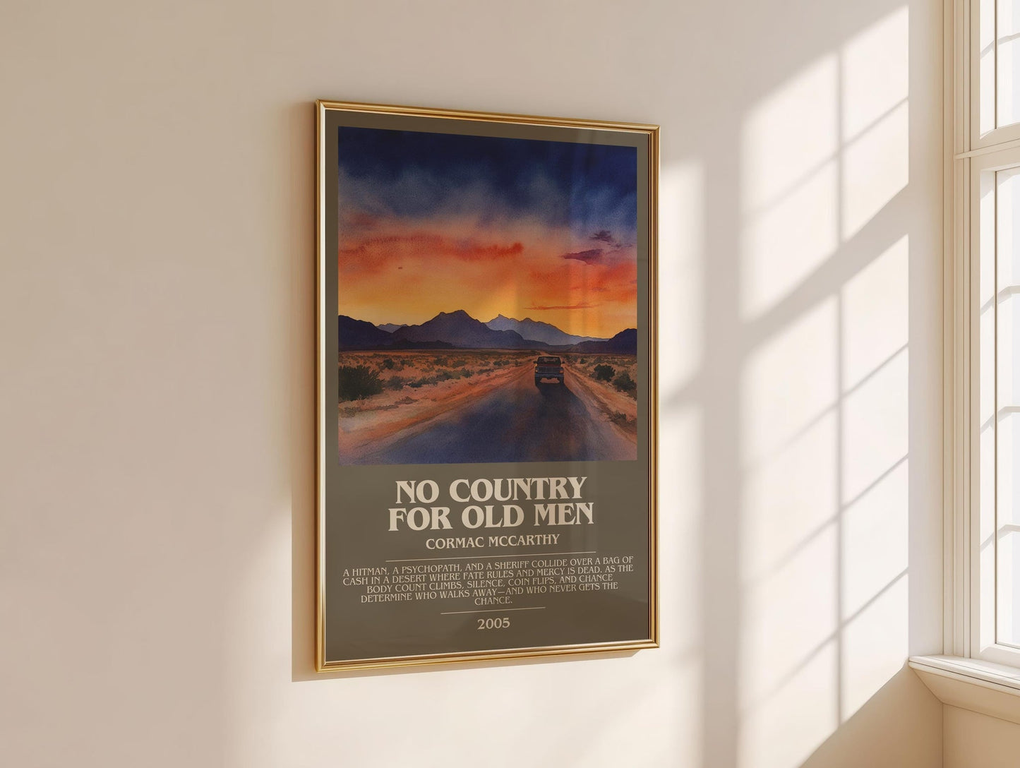 No Country For Old Men bookish book poster framed on wall – thriller wall art