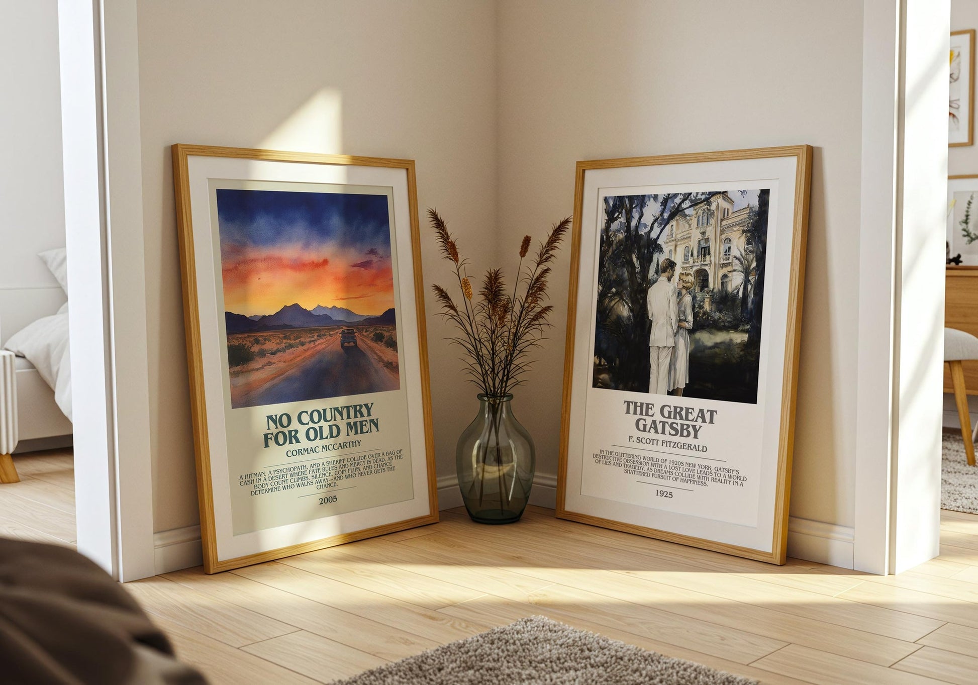 No Country For Old Men bookish poster paired in gallery wall – literary art prints