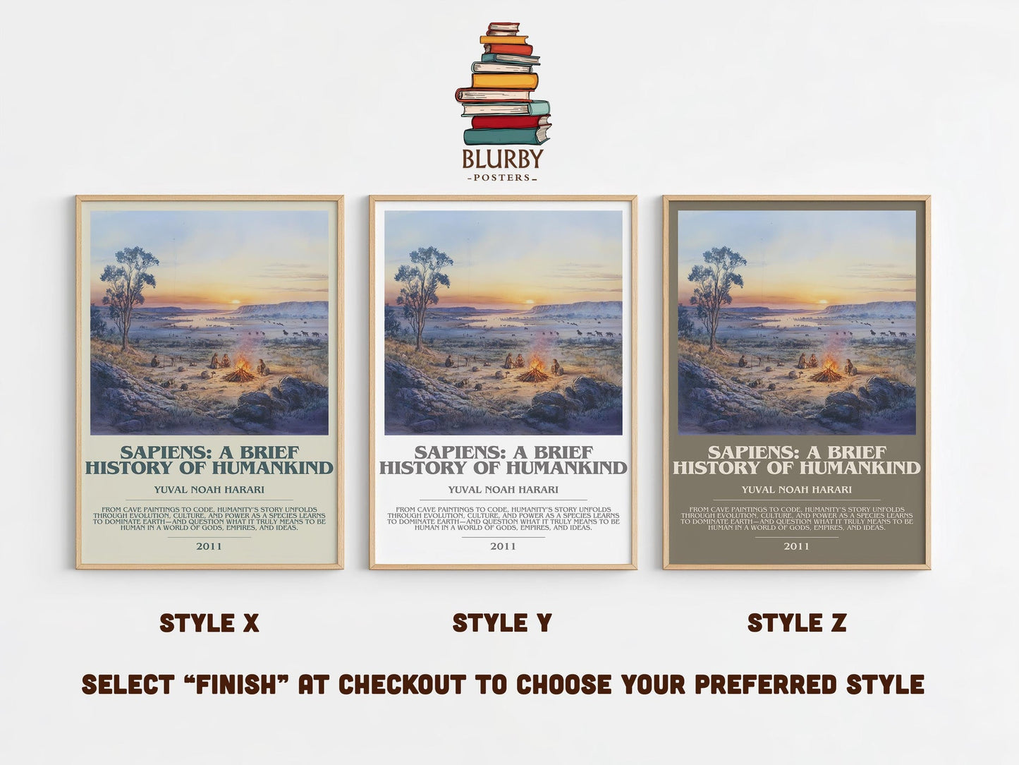 Sapiens: A Brief History of Humankind bookish poster colour and style options – Yuval Noah Harari book art