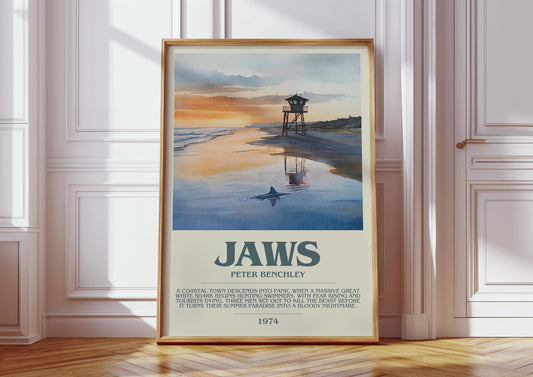Jaws by Peter Benchley | Descriptive Modern Book Art | Poster