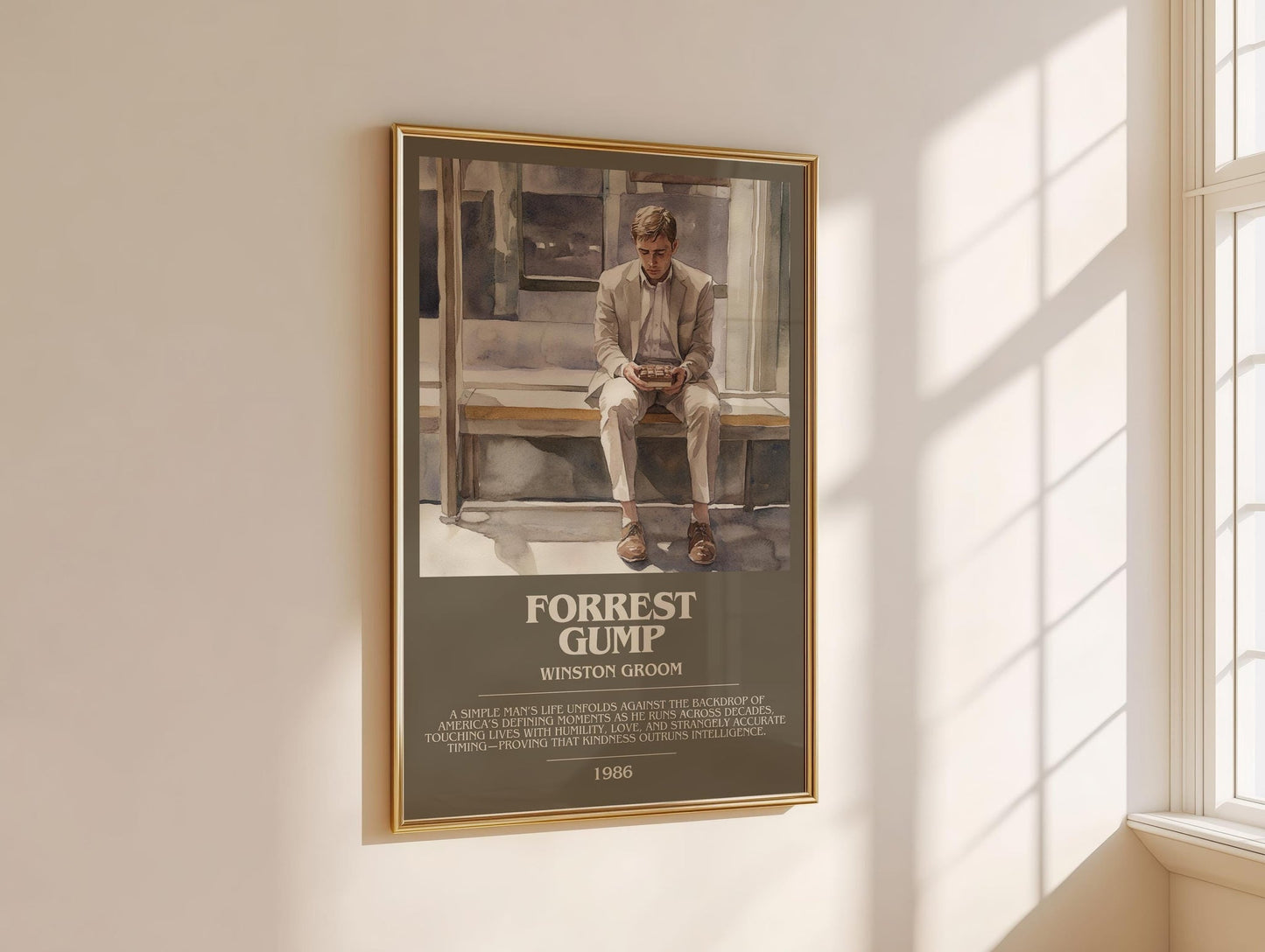 Forrest Gump bookish book poster framed on wall – literary fiction wall art