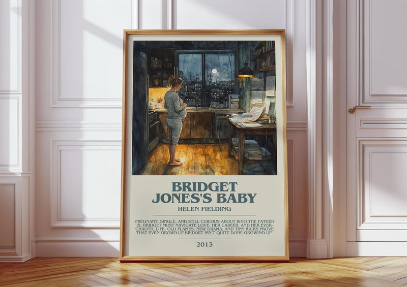 Bridget Jones's baby bookish print in frame leaning in hallway – romance wall art