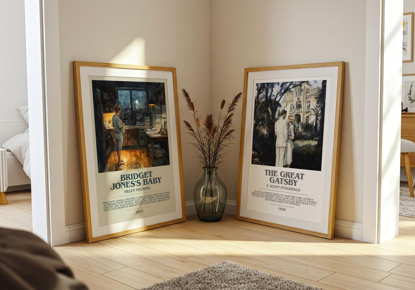 Bridget Jones's baby bookish poster paired in gallery wall – literary art prints