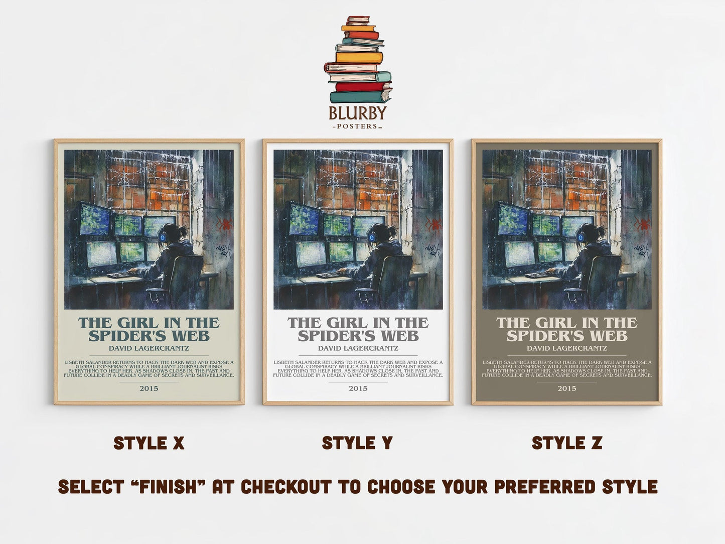 The Girl In The Spider's Web bookish poster colour and style options – David Lagercrantz book art