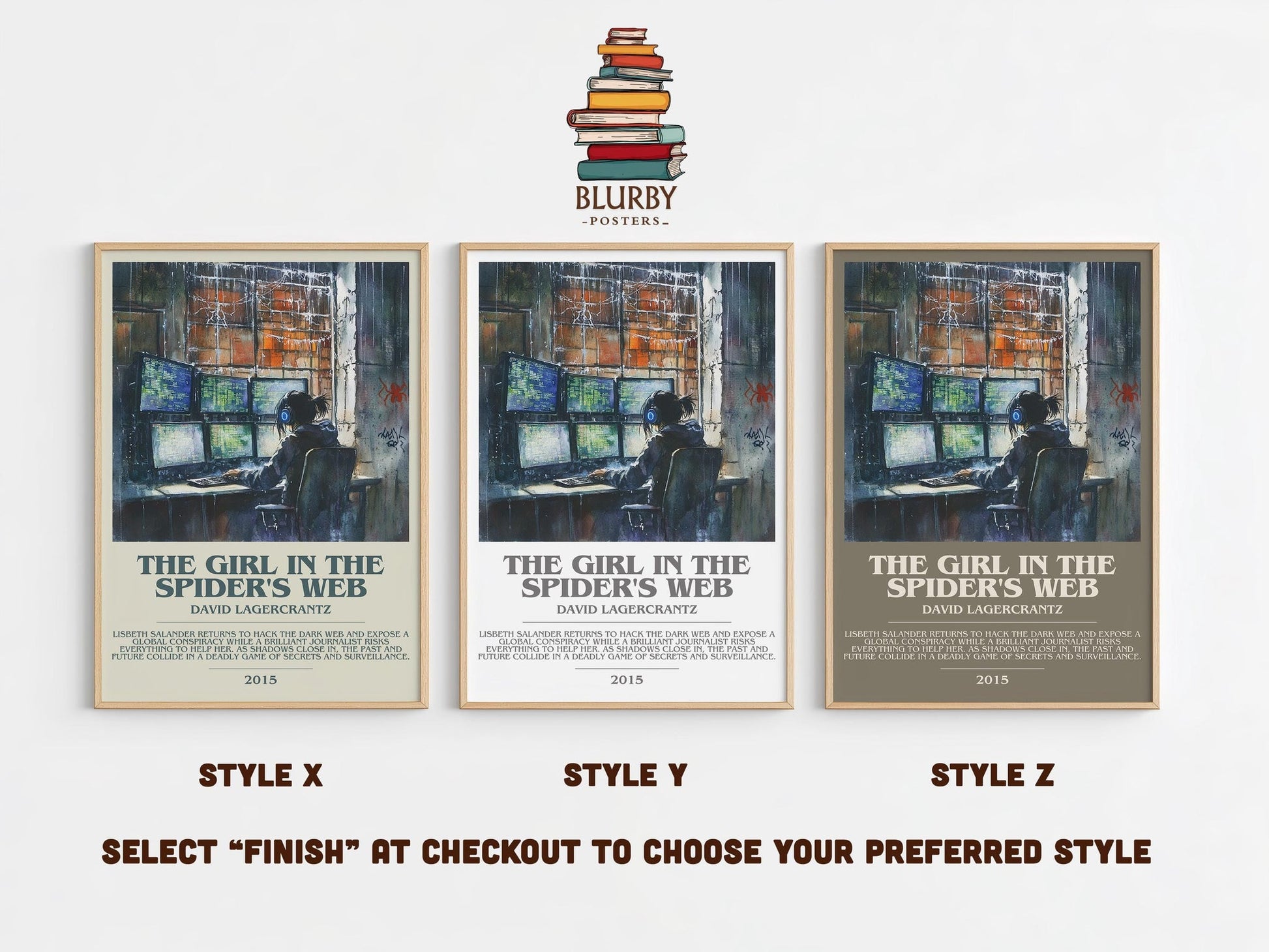 The Girl In The Spider's Web bookish poster colour and style options – David Lagercrantz book art
