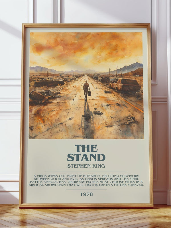 The Stand bookish print in frame leaning in hallway – horror wall art