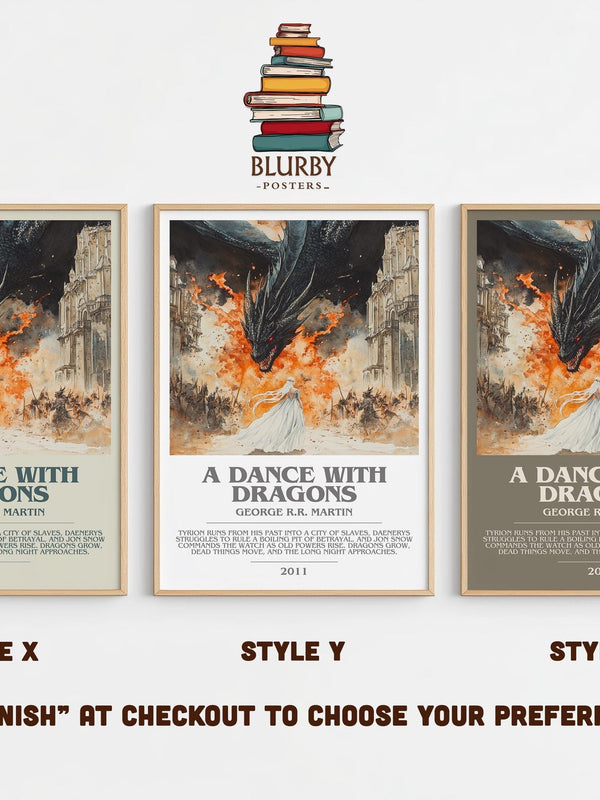 A Dance With Dragons bookish poster colour and style options – George R.R. Martin book art