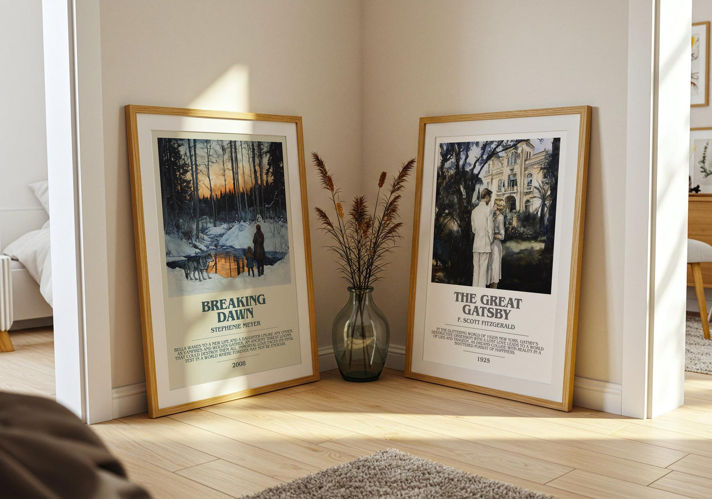 Breaking Dawn bookish poster paired in gallery wall – literary art prints