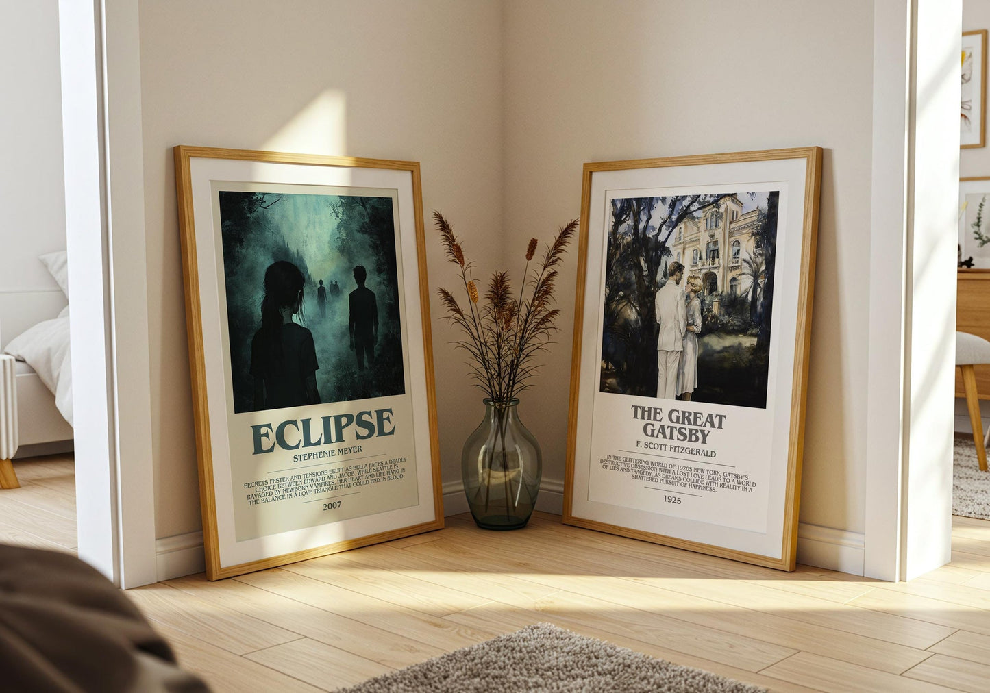 Eclipse bookish poster paired in gallery wall – literary art prints