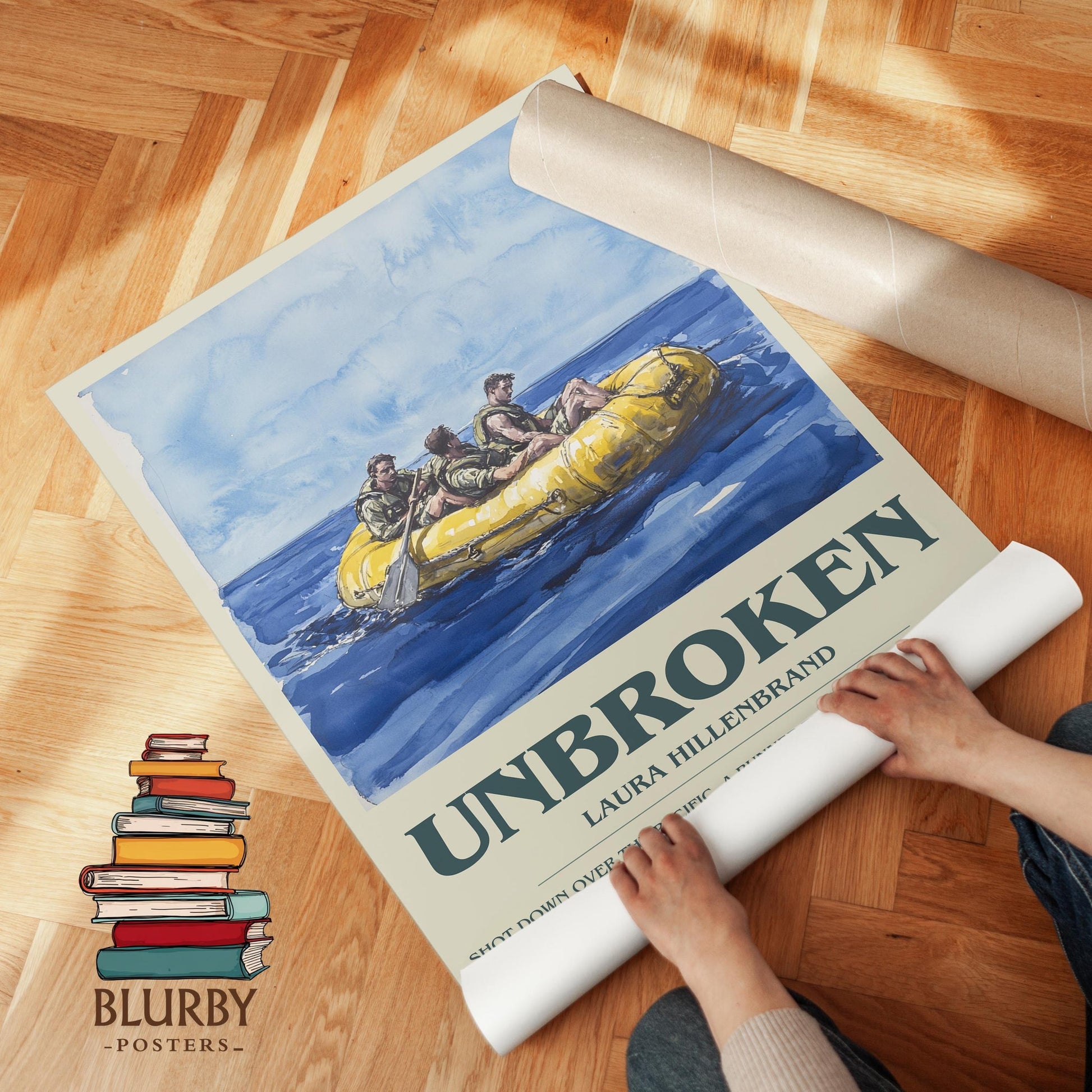 Unbroken book poster packaging – museum-quality print rolled in protective tube