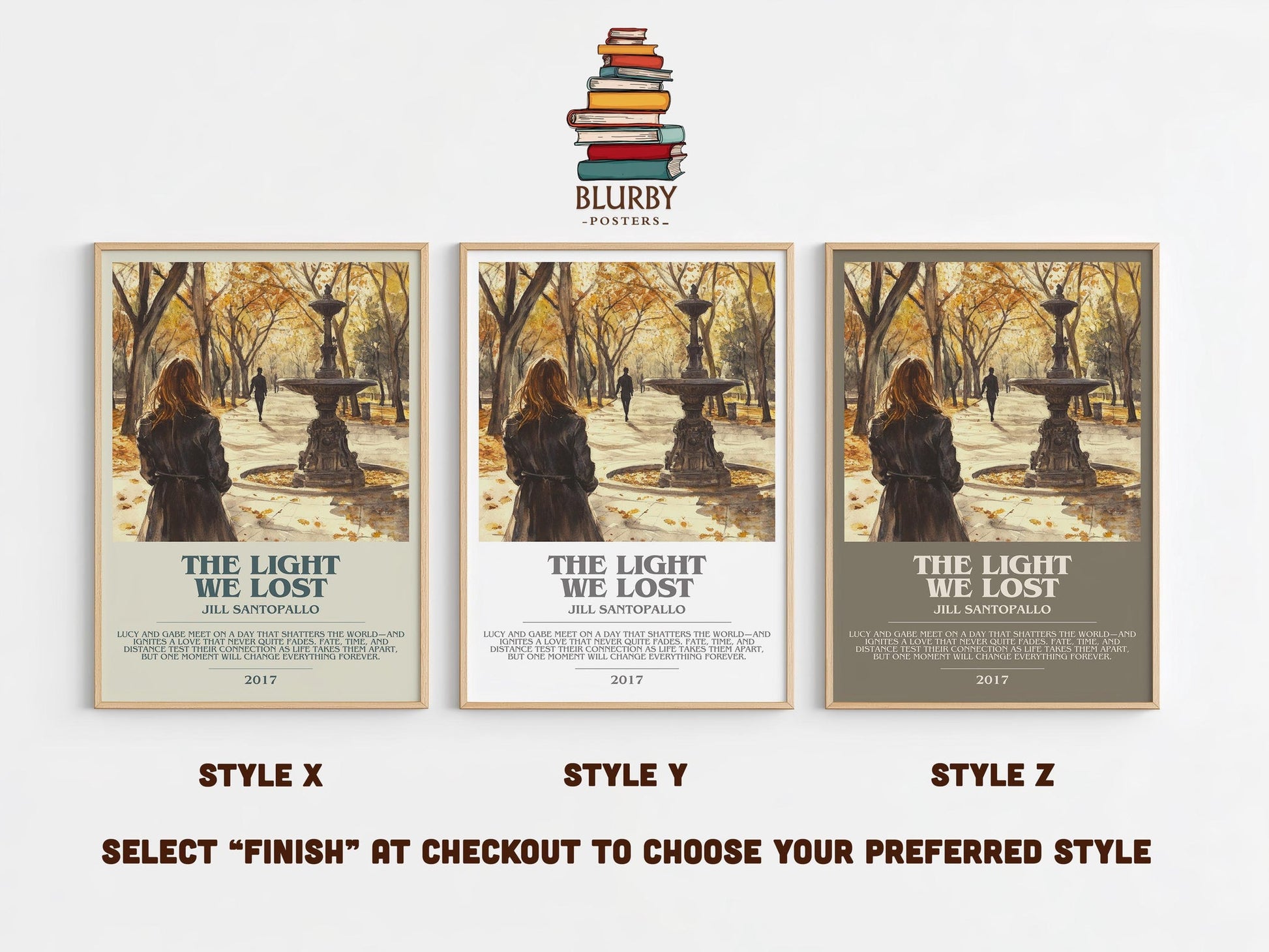 The Light We Lost bookish poster colour and style options – Jill Santopallo book art