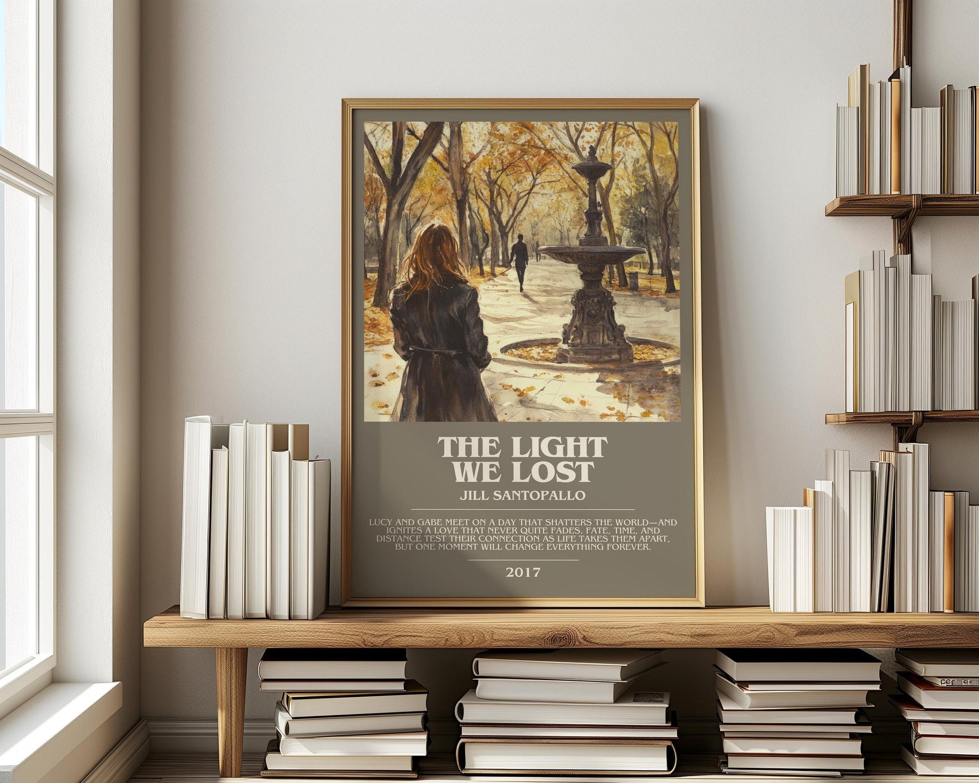 The Light We Lost bookish print on bookshelf – Jill Santopallo fan gift