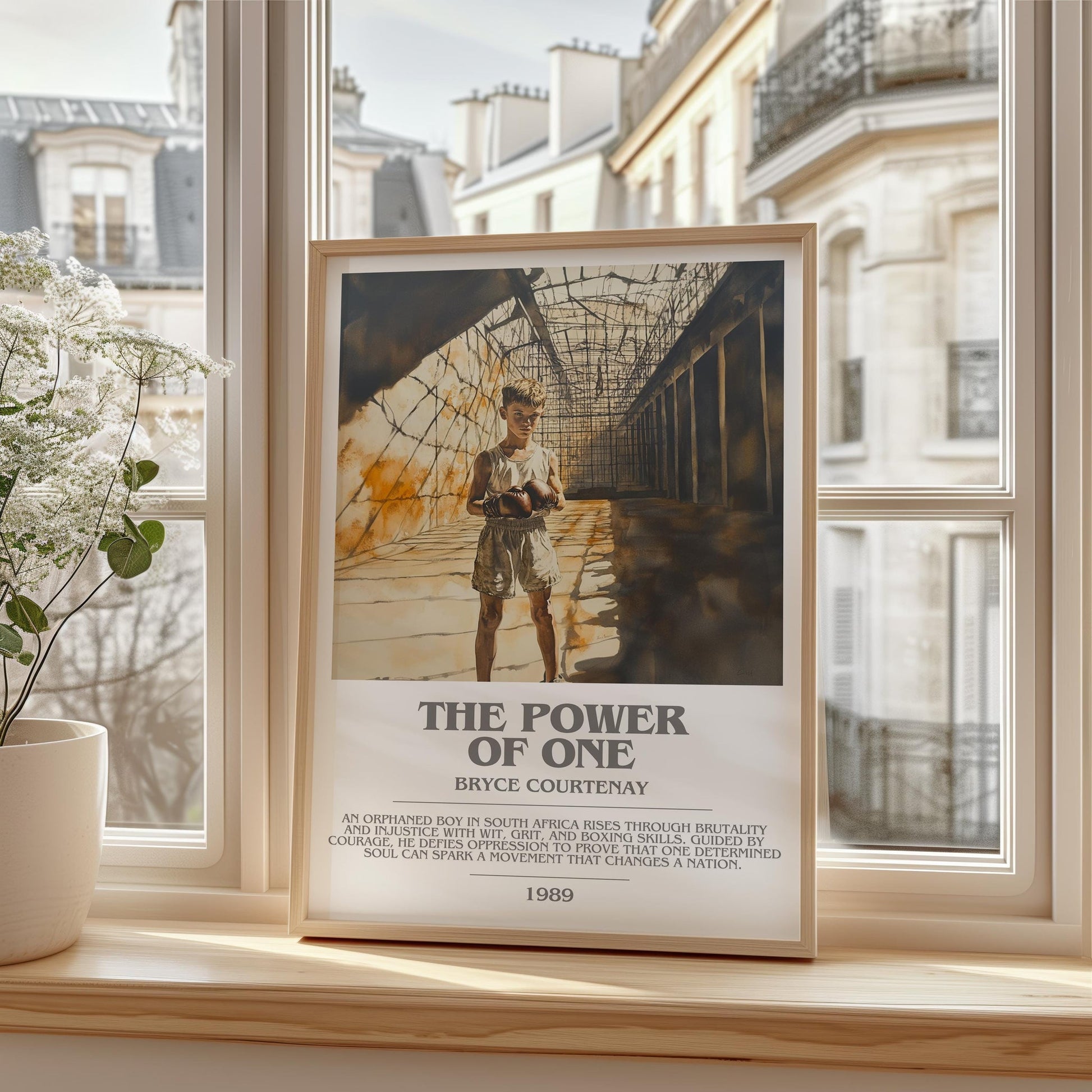 The Power of One bookish print framed by window – literary home decor
