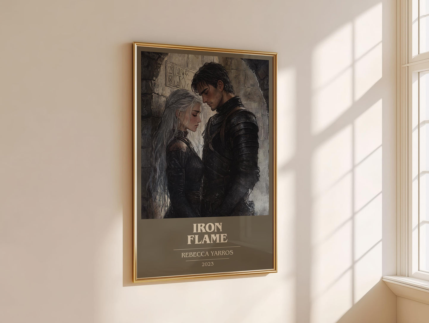 Iron Flame by Rebecca Yarros Descriptive Poster Print. Free Delivery Wall Art Author & Blurb Book Artwork Novel