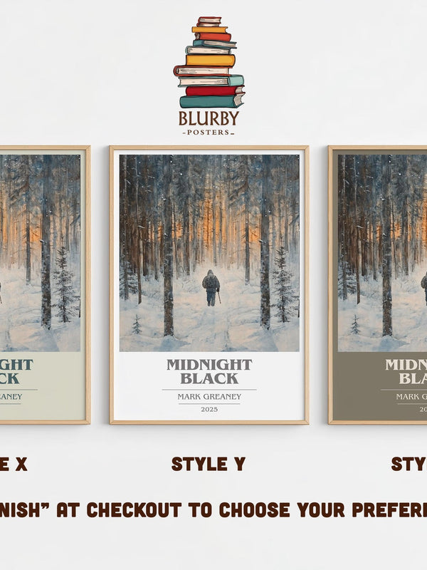 Midnight Black book cover poster colour and style options – Mark Greaney book art