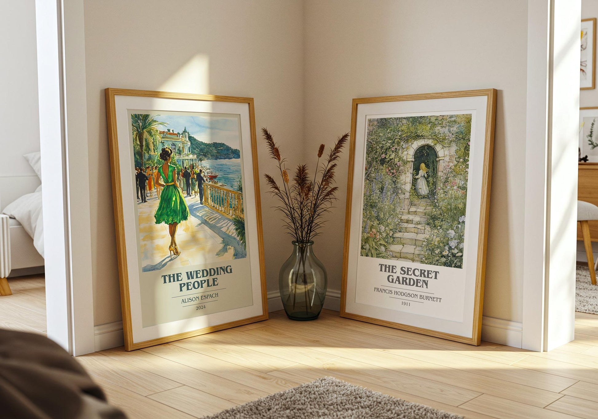 The Wedding People book cover poster paired in gallery wall – literary art prints