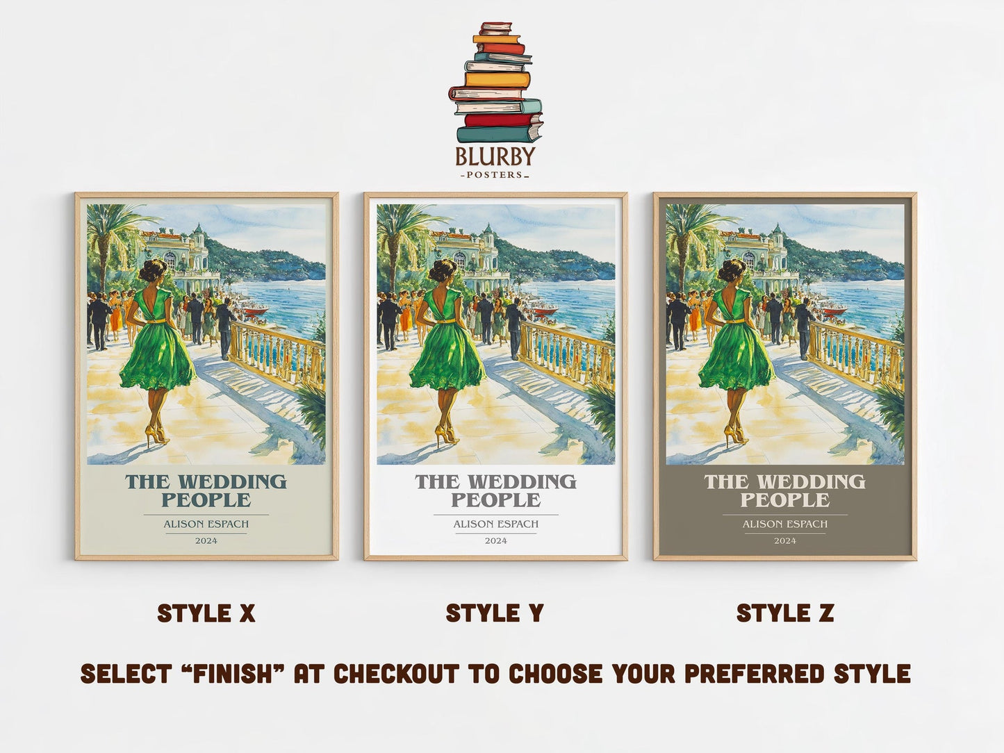 The Wedding People book cover poster colour and style options – Alison Espach book art