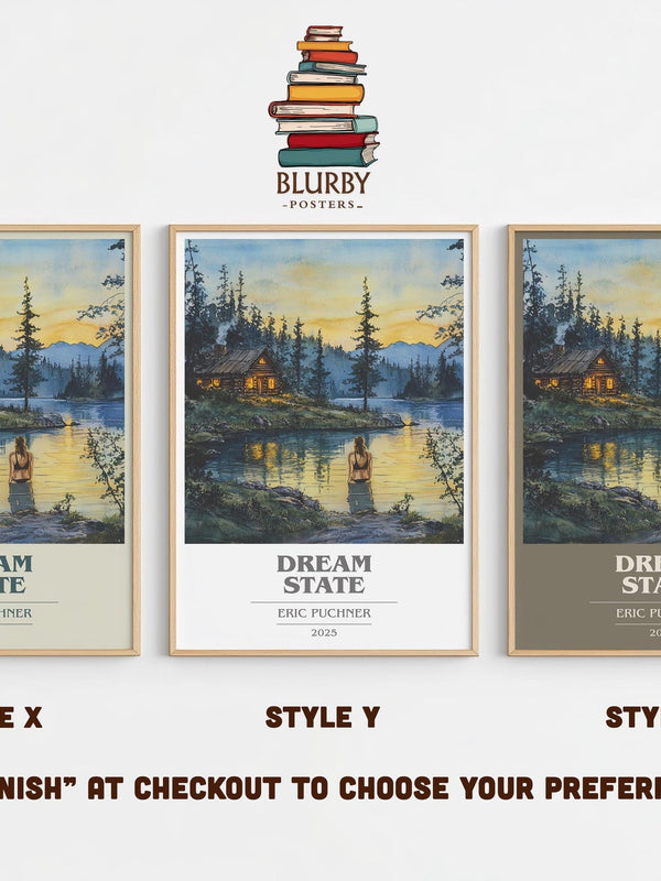 Dream State book cover poster colour and style options – Eric Puchner book art
