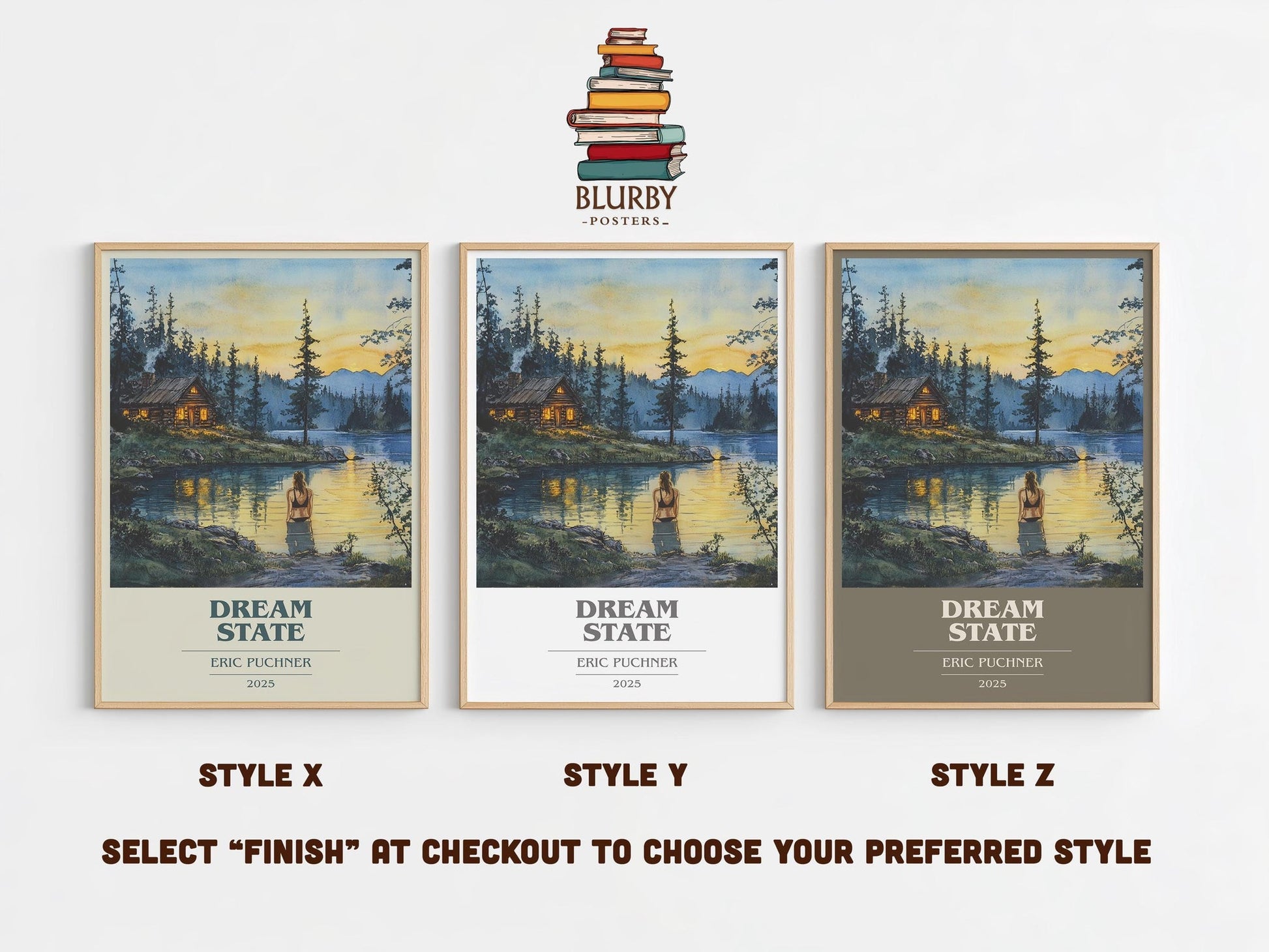 Dream State book cover poster colour and style options – Eric Puchner book art