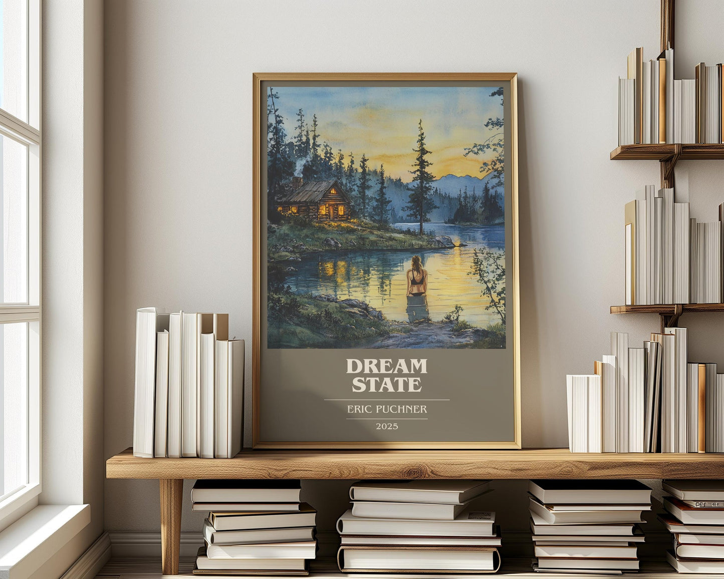 Dream State book cover print on bookshelf – Eric Puchner fan gift