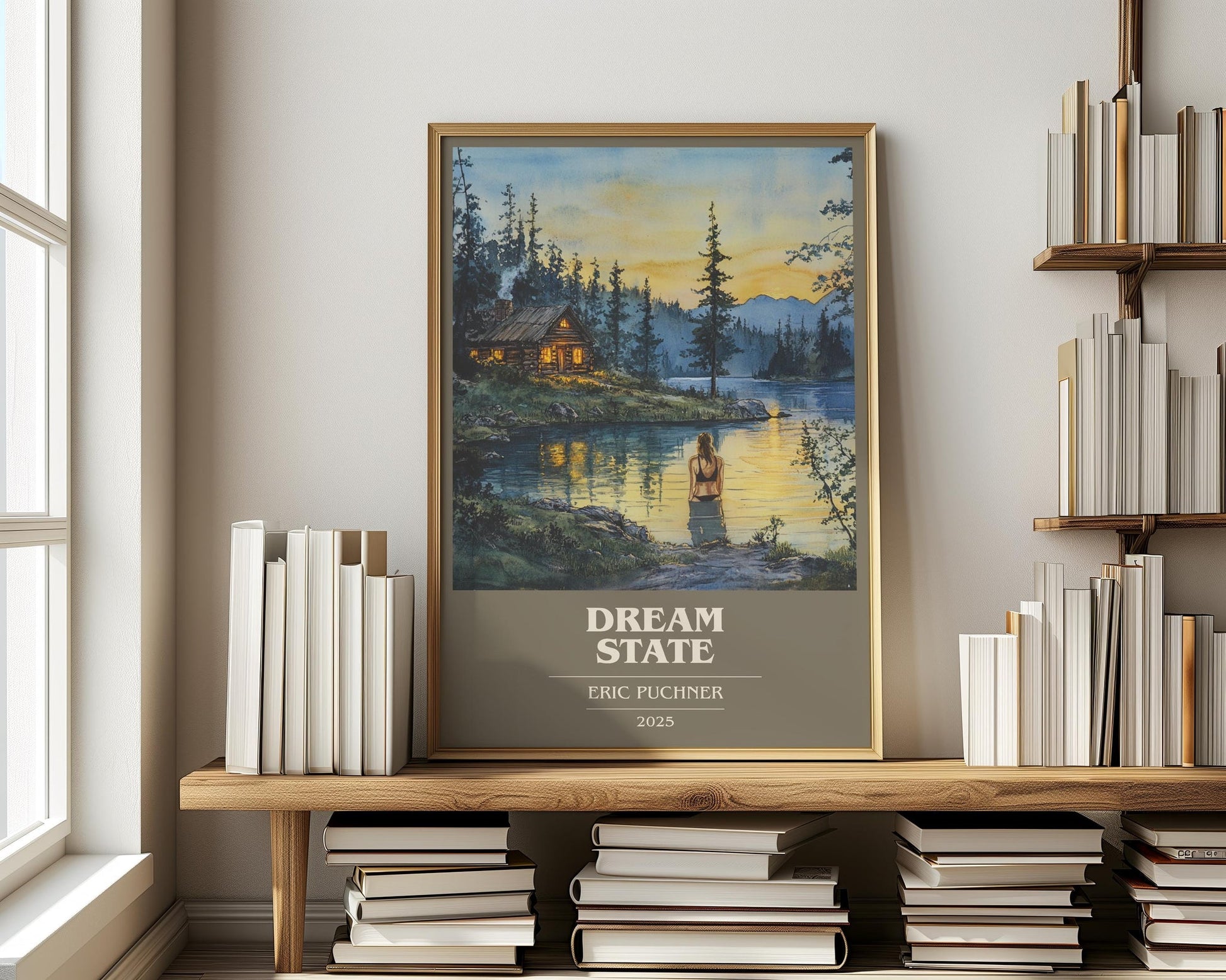 Dream State book cover print on bookshelf – Eric Puchner fan gift