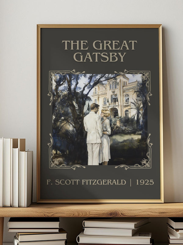 The Great Gatsby classic book art print in frame leaning in hallway – classic literature wall art