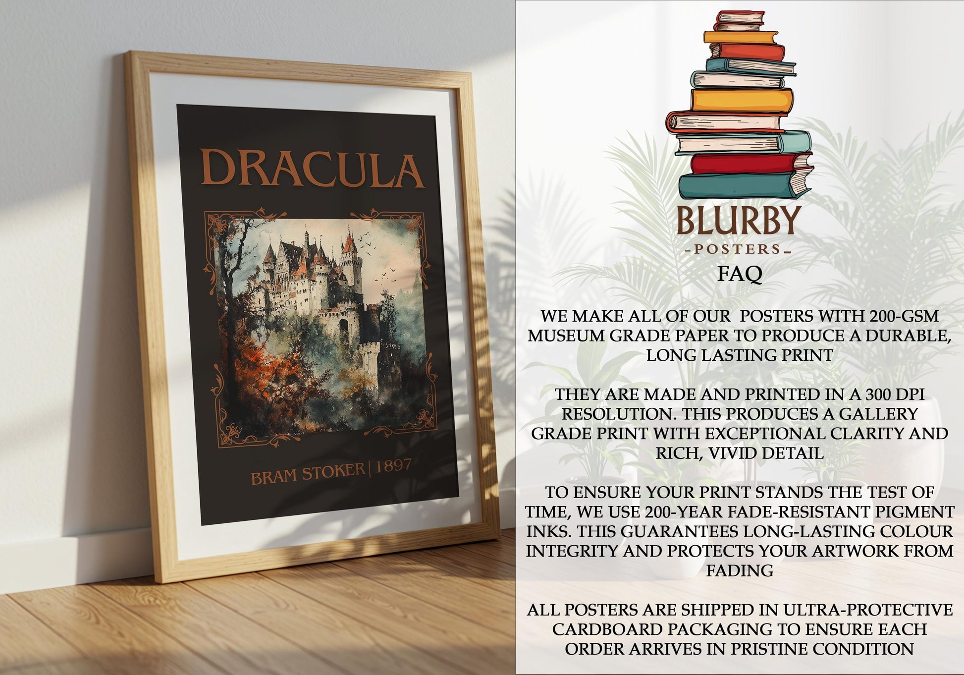 Dracula by Bram Stoker | Descriptive Book Poster | Minimalist