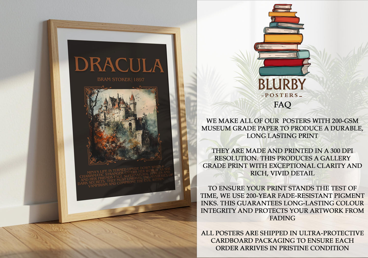 Dracula by Bram Stoker | Descriptive Book Poster | Blurby