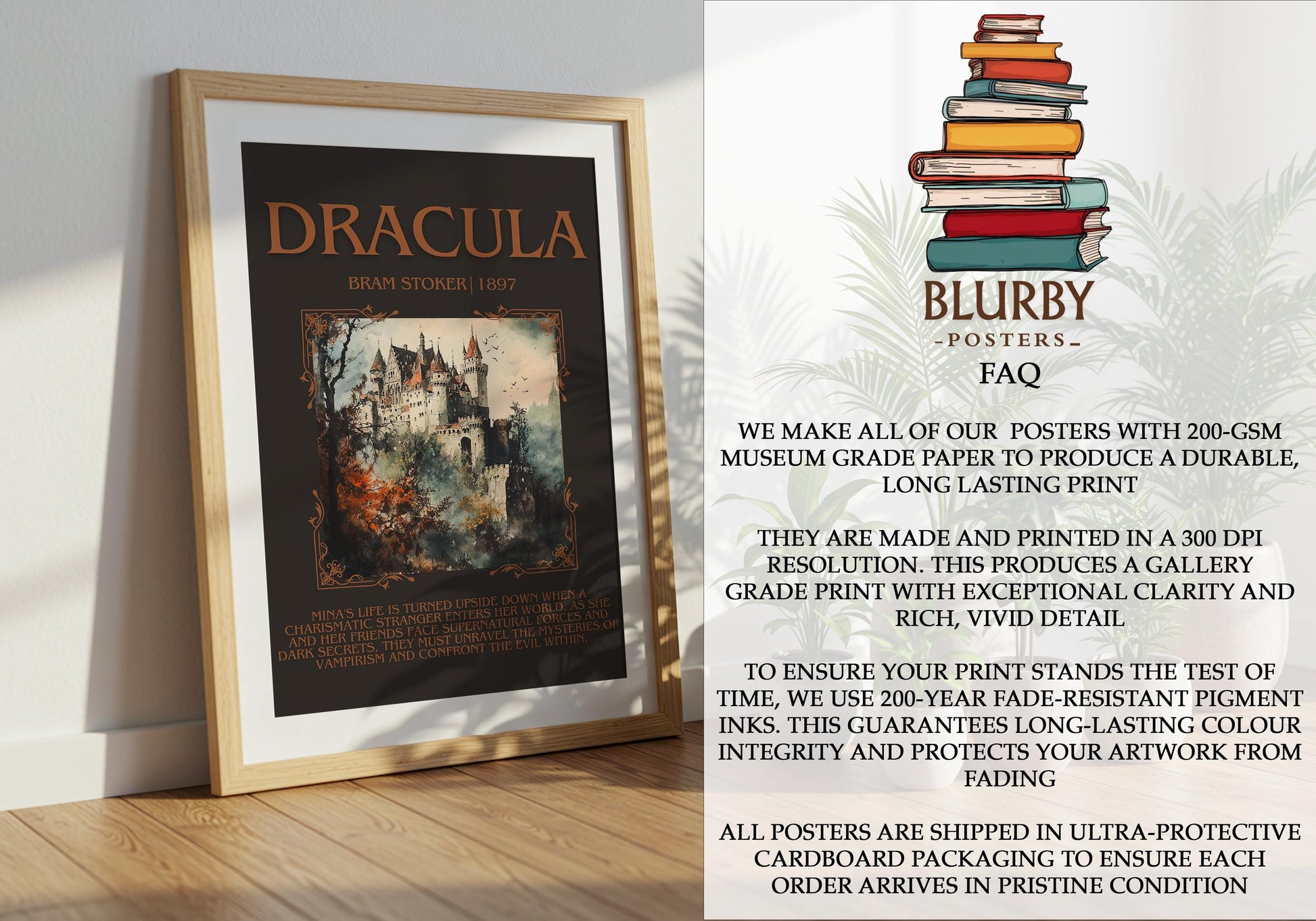 Dracula by Bram Stoker | Descriptive Book Poster | Blurby
