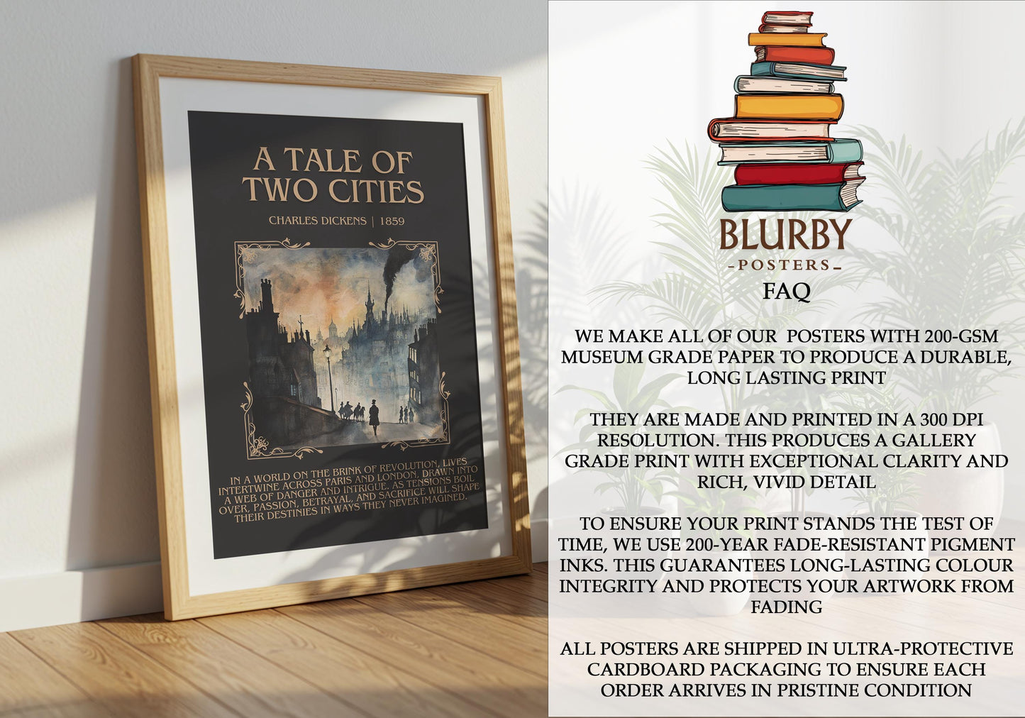 A Tale of Two Cities by Charles Dickens | Descriptive Book Poster | Blurby