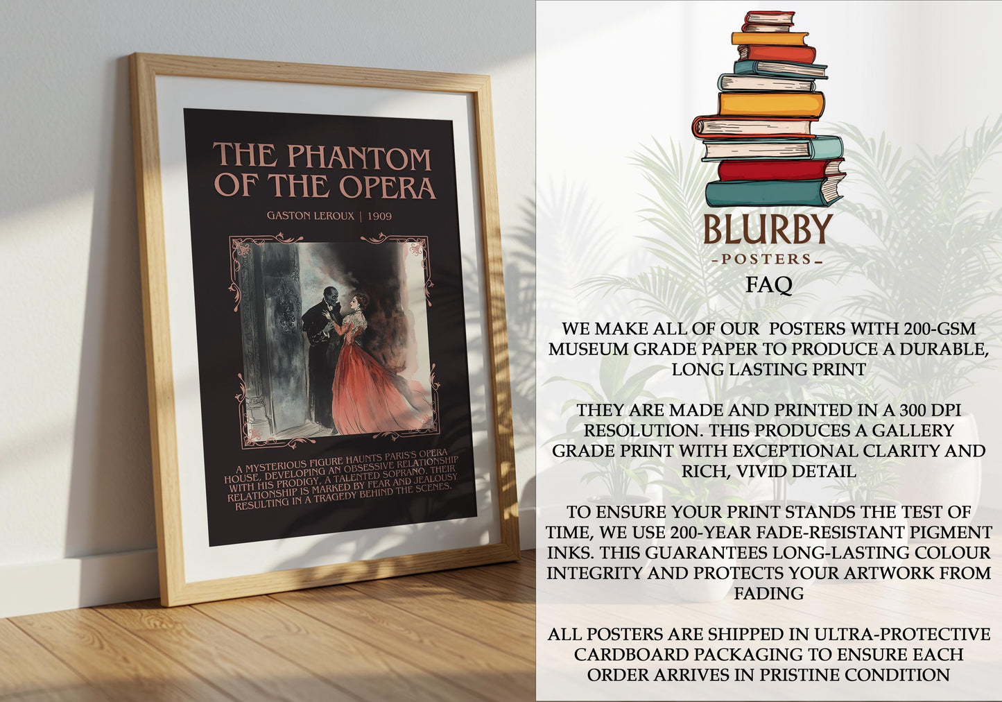 The Phantom of The Opera by Gaston Leroux | Descriptive Book Poster | Blurby
