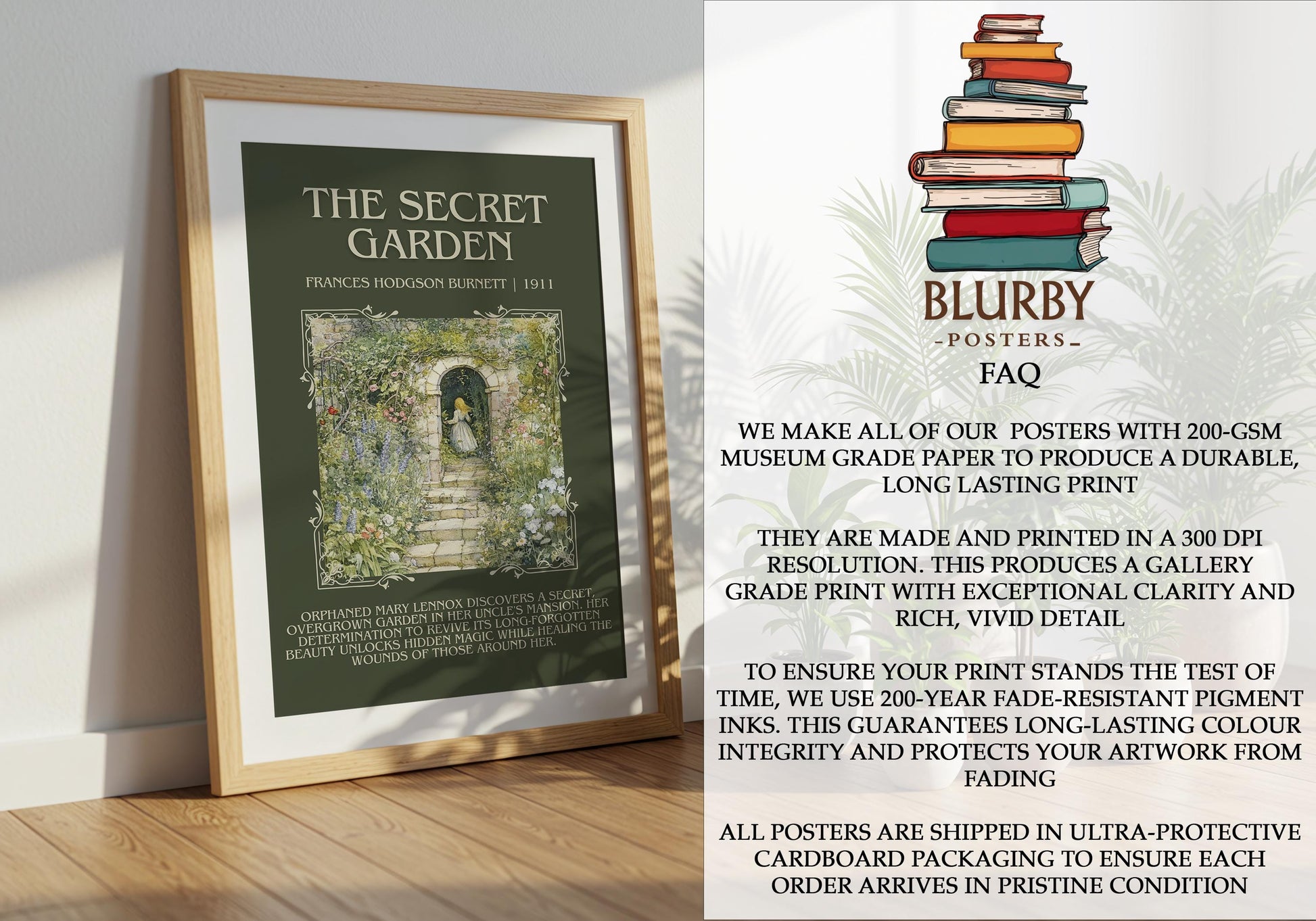The Secret Garden by Francis Hodgson Burnett | Descriptive Book Poster | Blurby