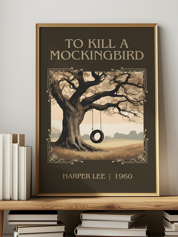 To Kill A Mockingbird classic book art print in frame leaning in hallway – classic literature wall art