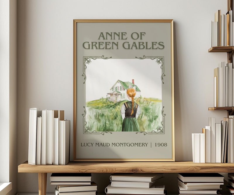 Anne of Green Gables classic book art print in frame leaning in hallway – coming of age wall art