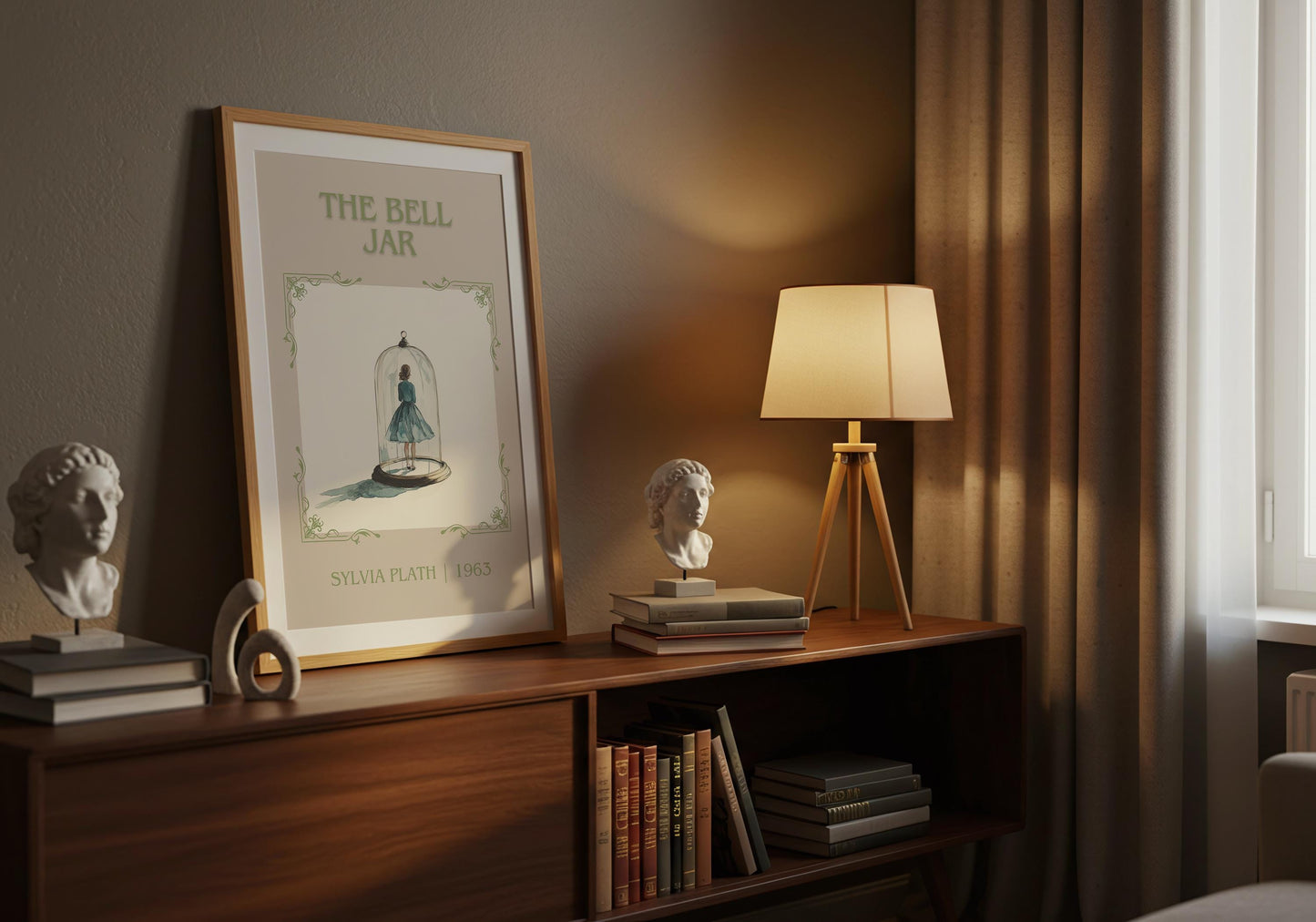 The Bell Jar by Sylvia Plath | Descriptive Book Poster | Minimalist