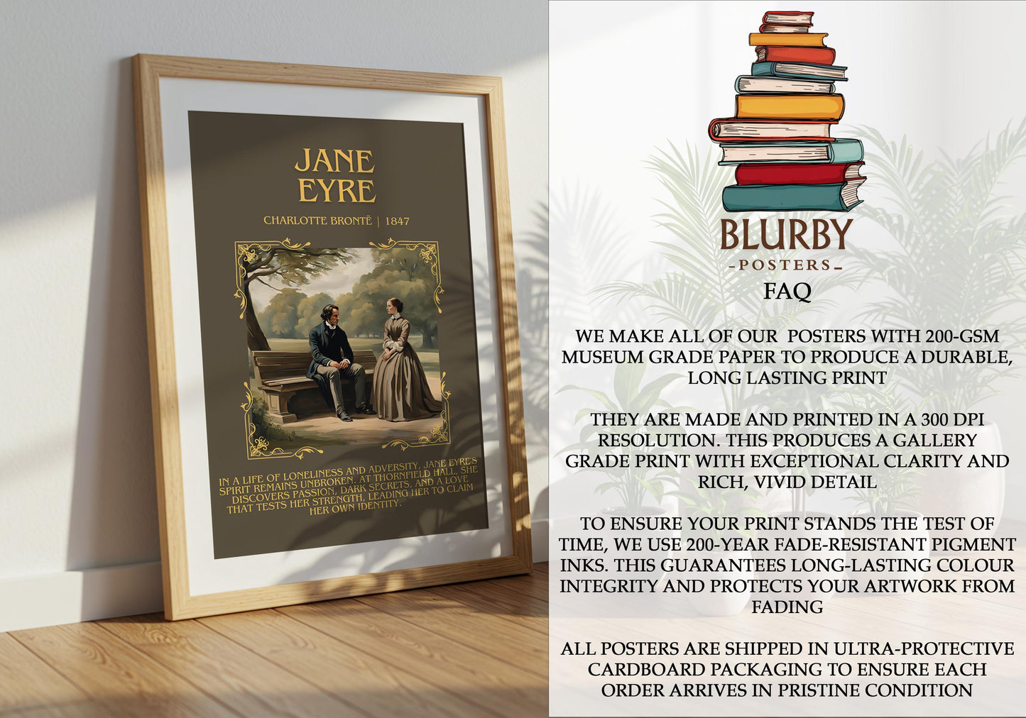 Jane Eyre by Charlotte Bronte | Descriptive Book Poster | Blurby