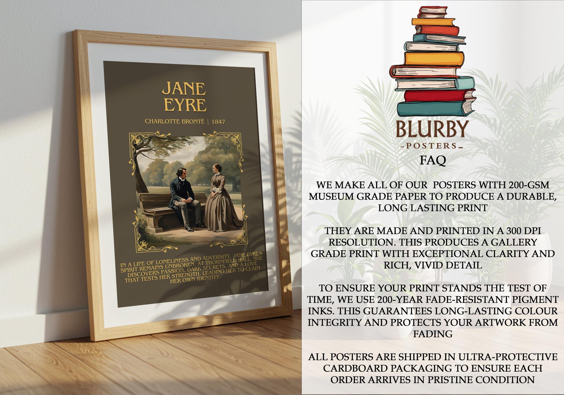 Jane Eyre by Charlotte Bronte | Descriptive Book Poster | Blurby