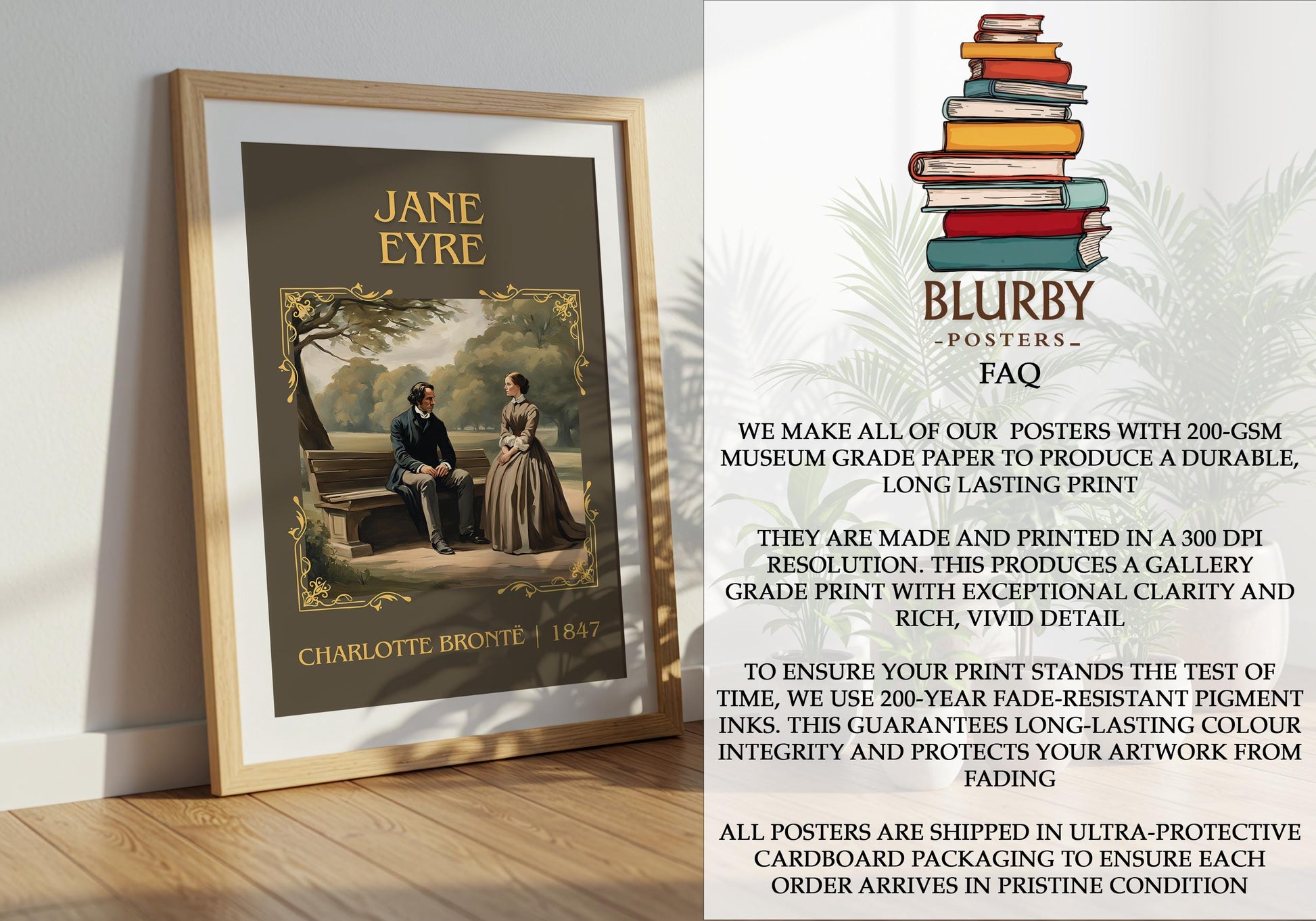 Jane Eyre by Charlotte Bronte | Descriptive Book Poster | Minimalist
