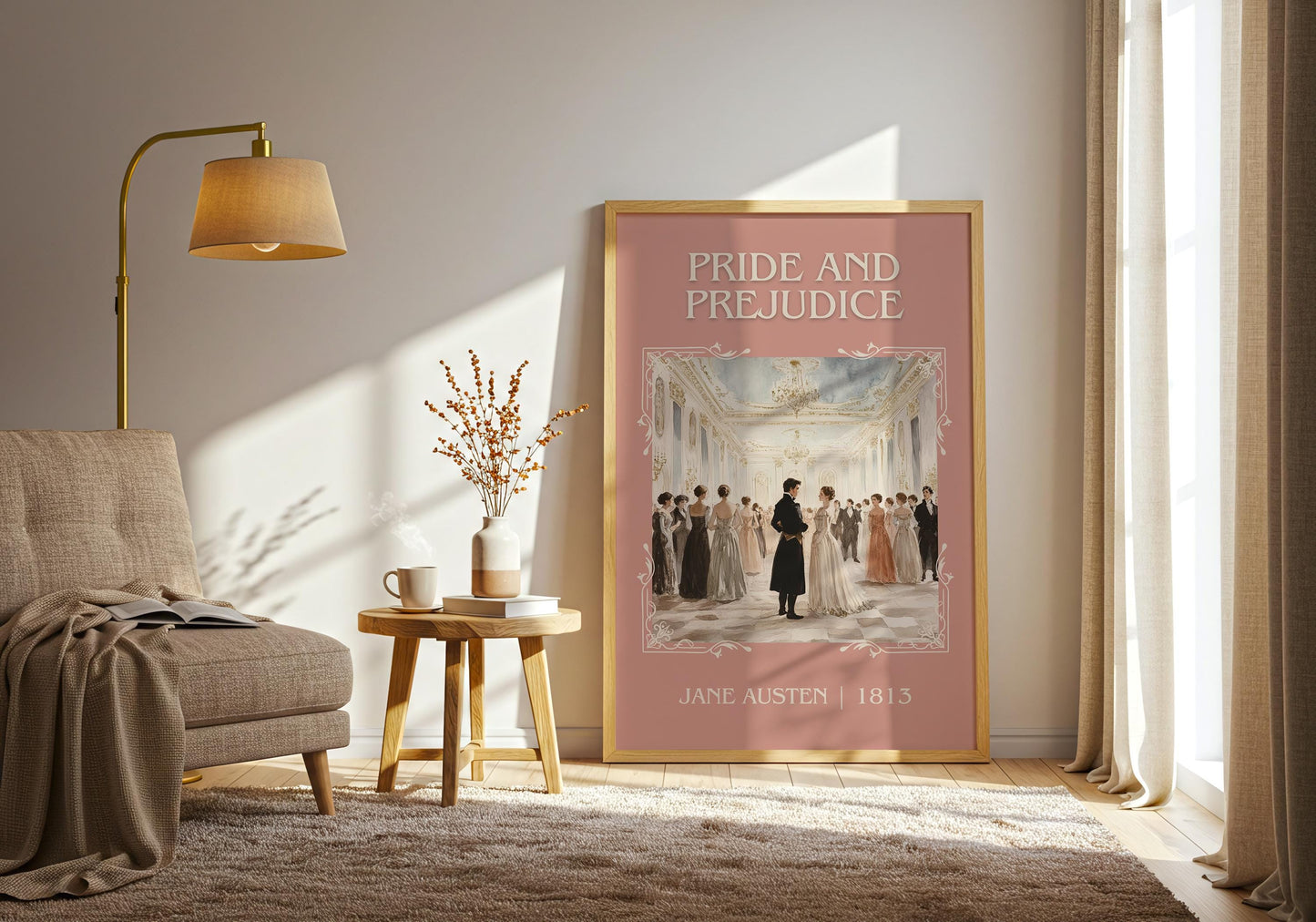 Pride and Prejudice by Jane Austen | Descriptive Book Poster | Minimalist