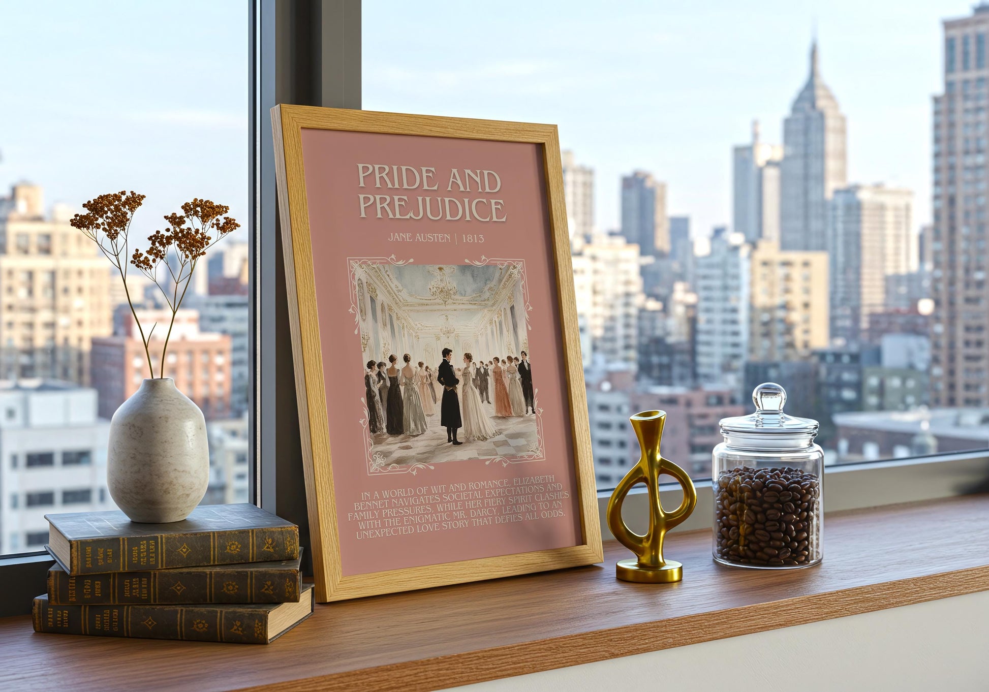 Pride and Prejudice by Jane Austin | Descriptive Book Poster | Blurby