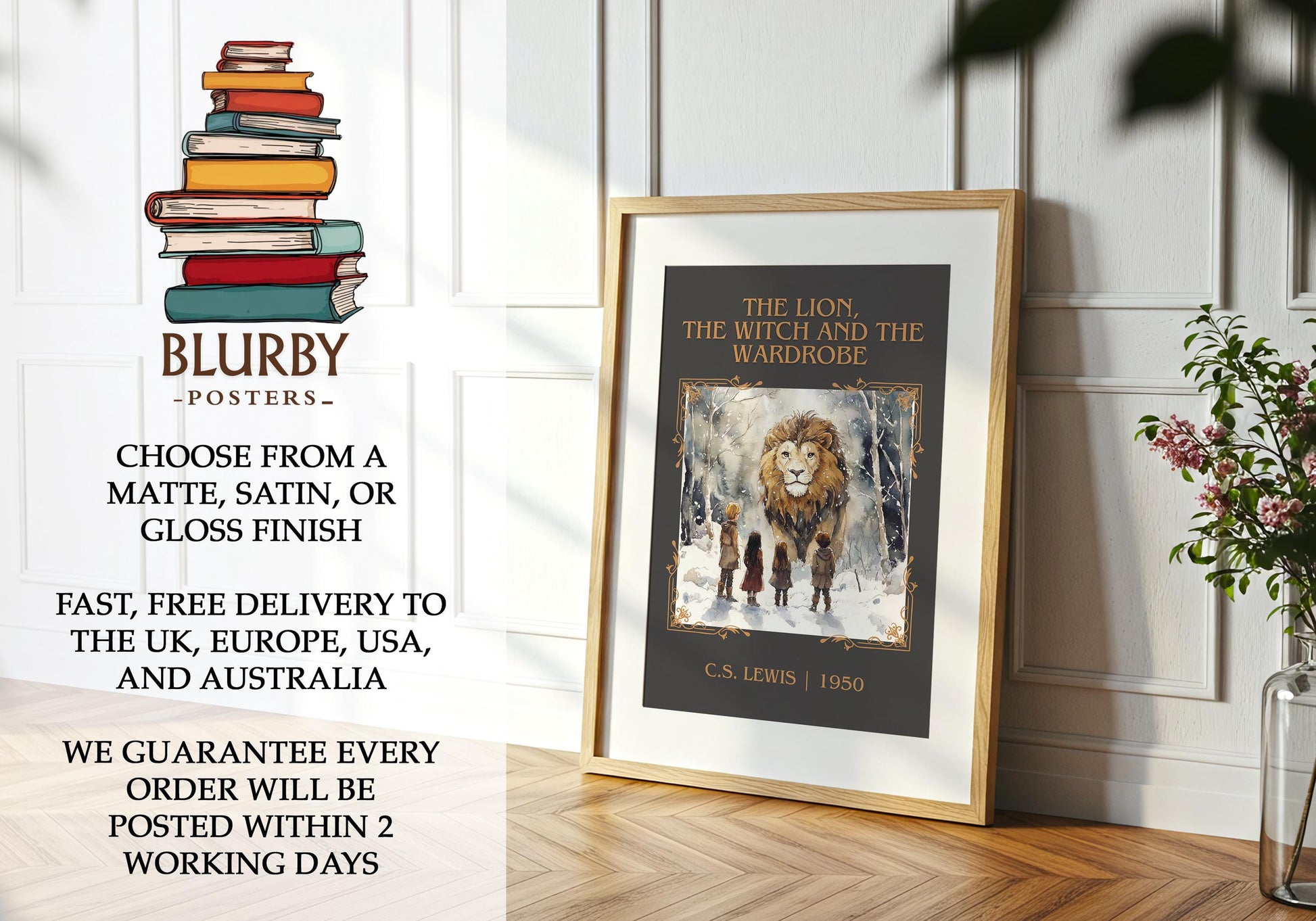The Lion, The Witch and The Wardrobe by C.S.LEWIS | Descriptive Book Poster | Minimalist