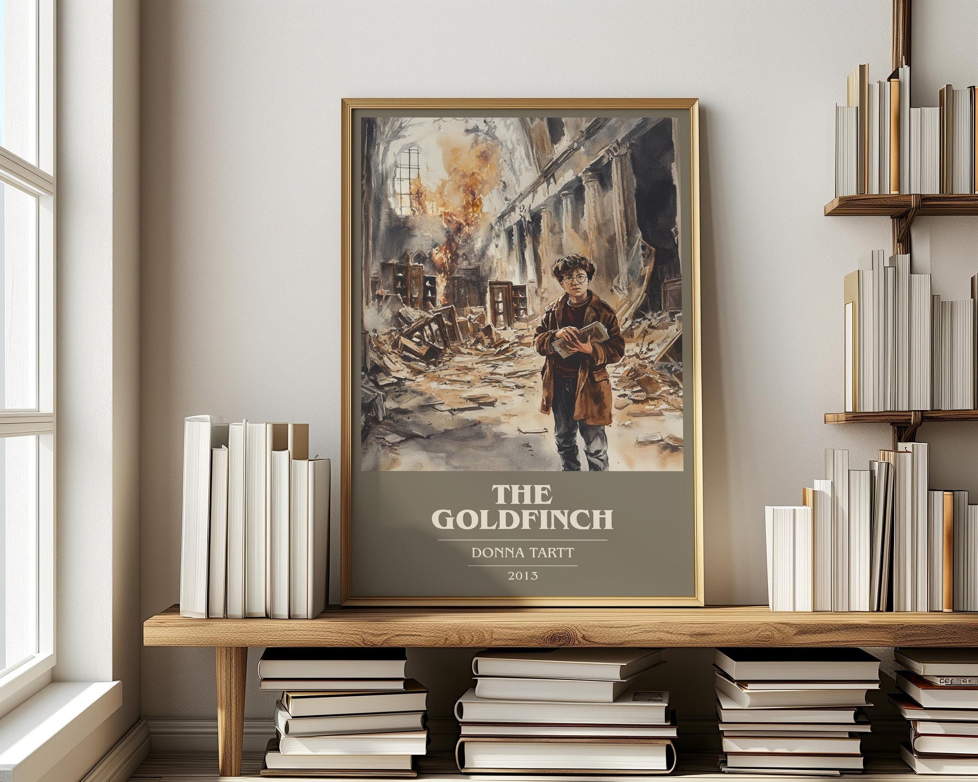 The Goldfinch book cover book poster framed on wall – coming of age wall art
