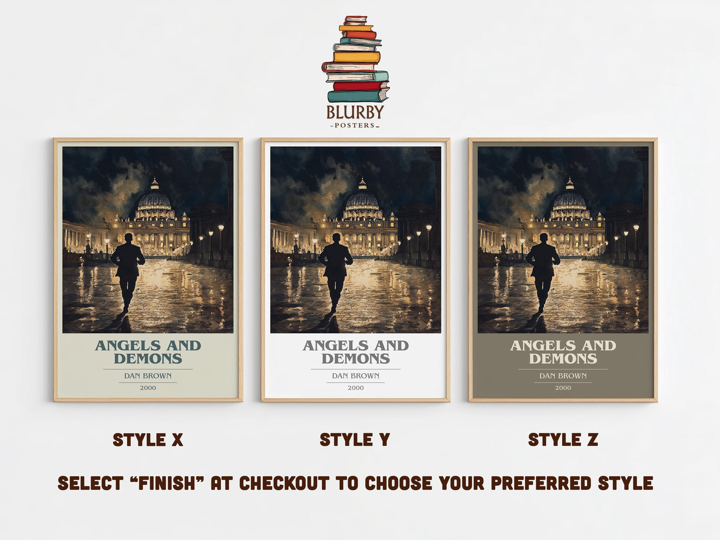 Angels and Demons by Dan Brown | Book Poster | Literary Art Gift For Book Lover | Novel Inspired Wall Art | Free Delivery